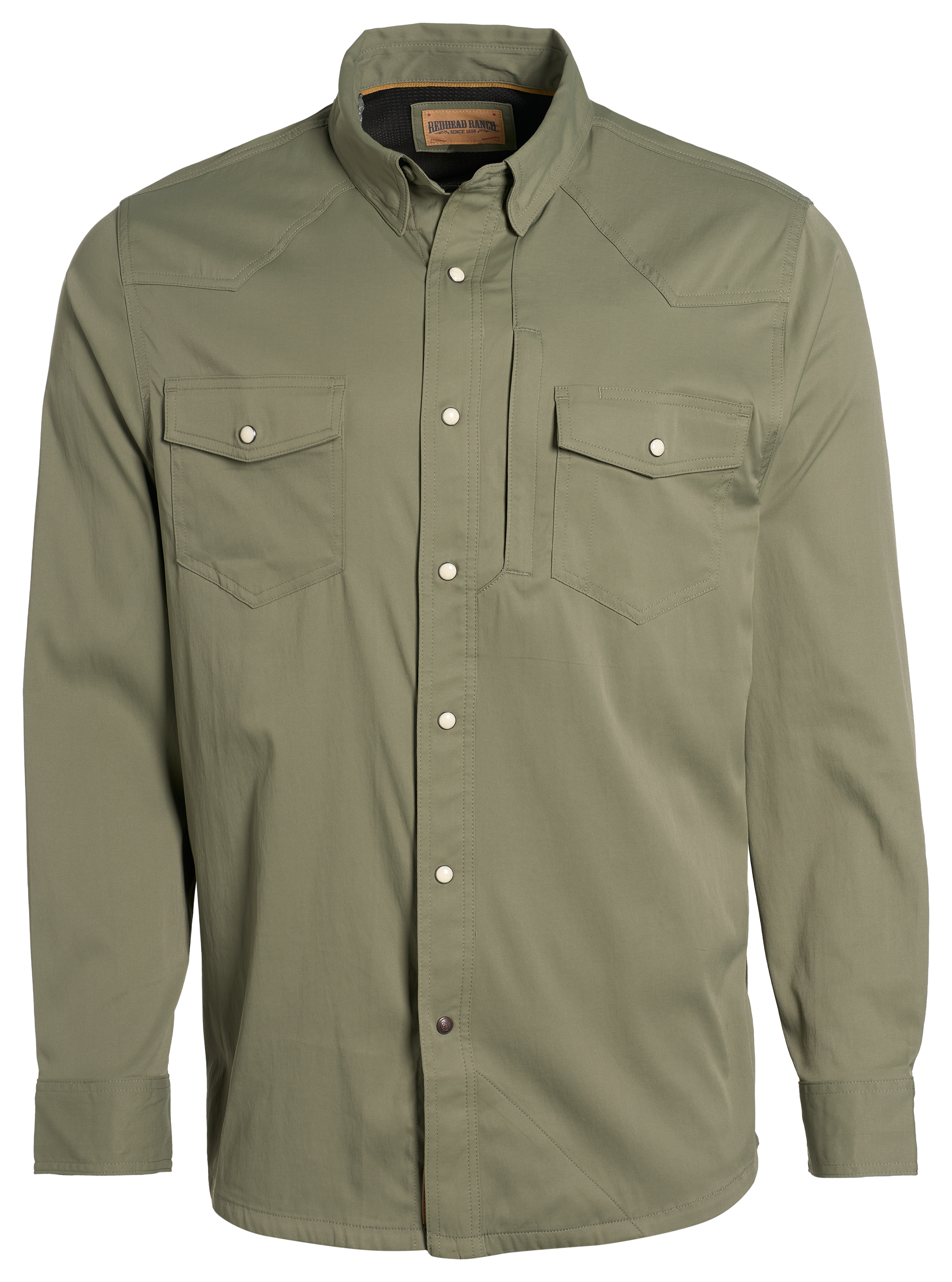 Image of RedHead Ranch Wyatt Snap-Front Long-Sleeve Shirt - Olive