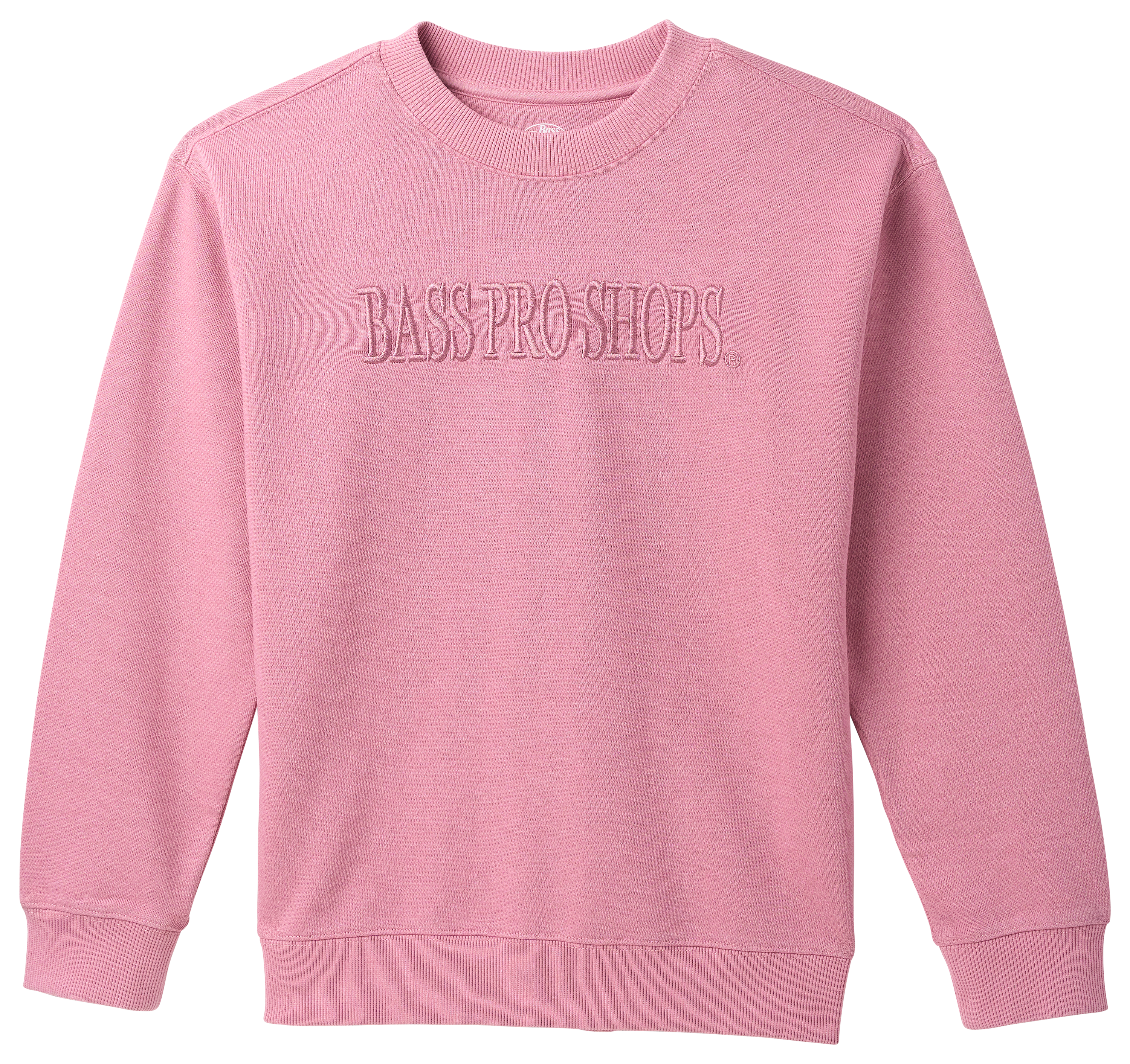 Image of Bass Pro Shops Embroidered Logo Sweatshirt for Kids - Pink