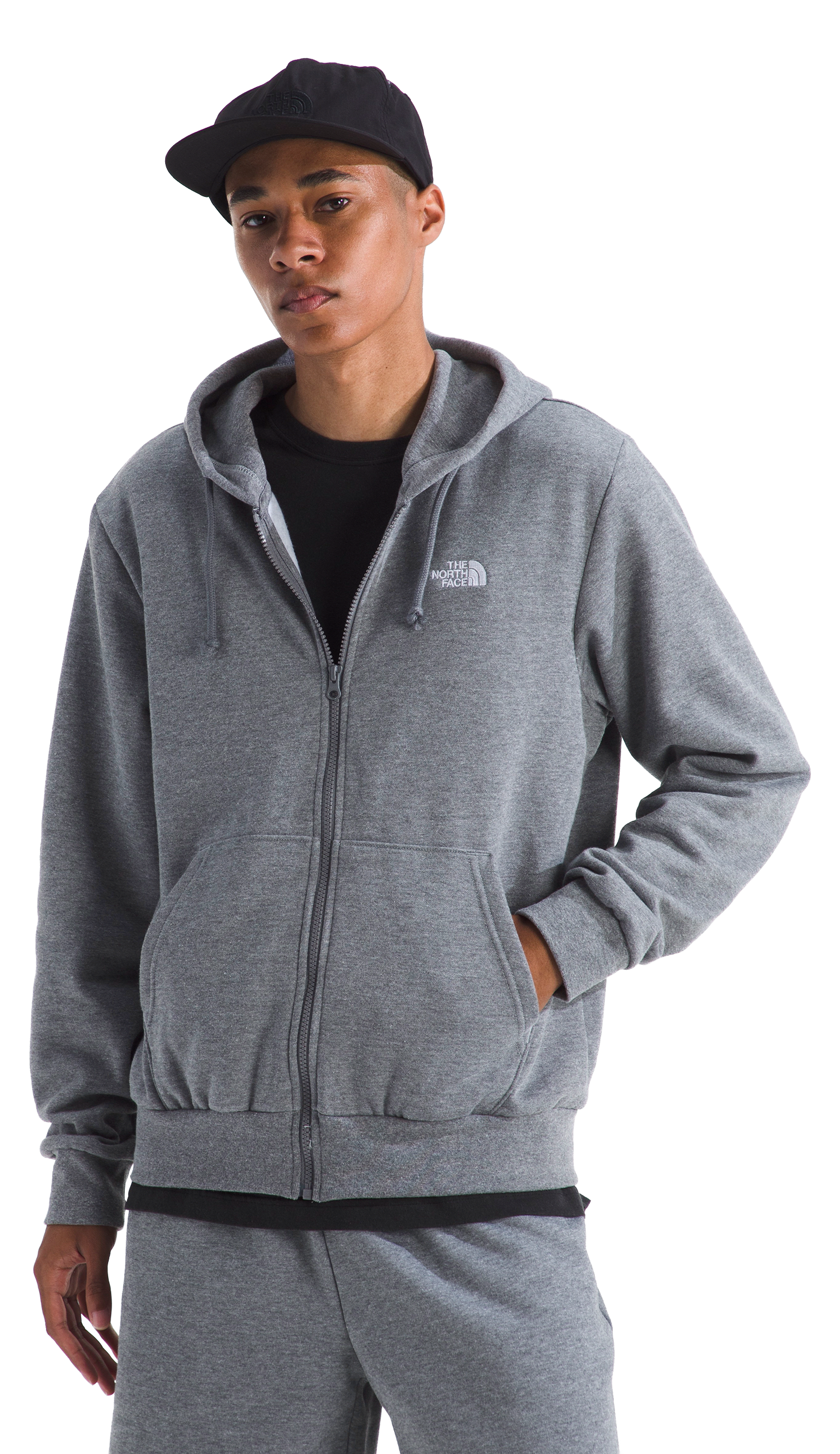 Image of The North Face Evolution Simple Dome Full-Zip Hoodie - TNF Mid Grey Heather