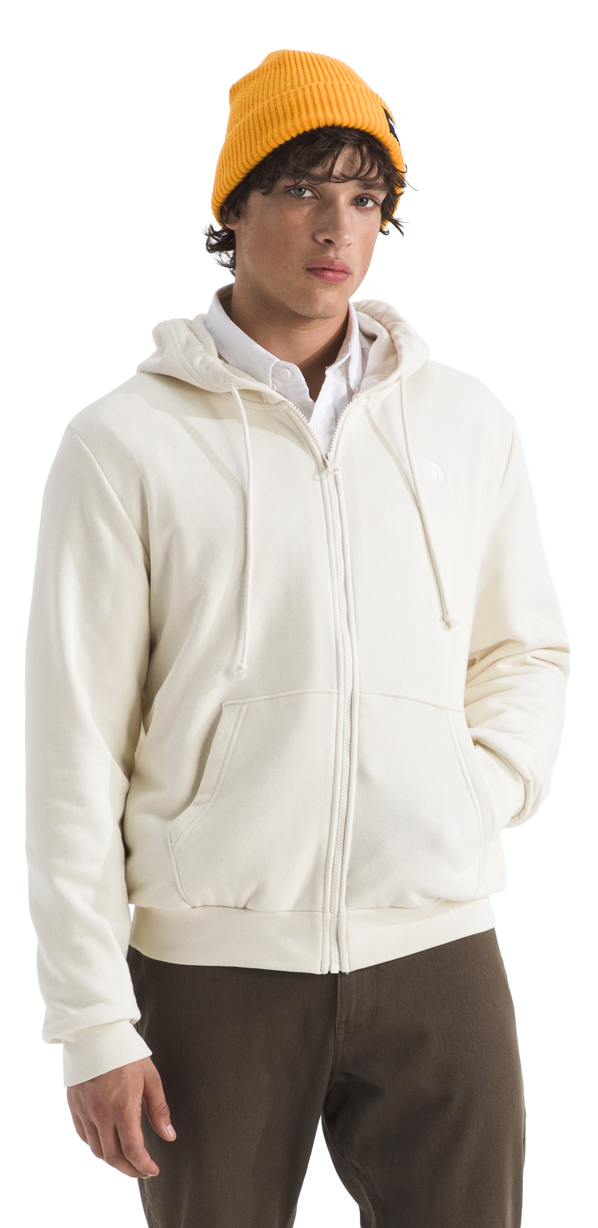Image of The North Face Evolution Simple Dome Full-Zip Hoodie - White Dune