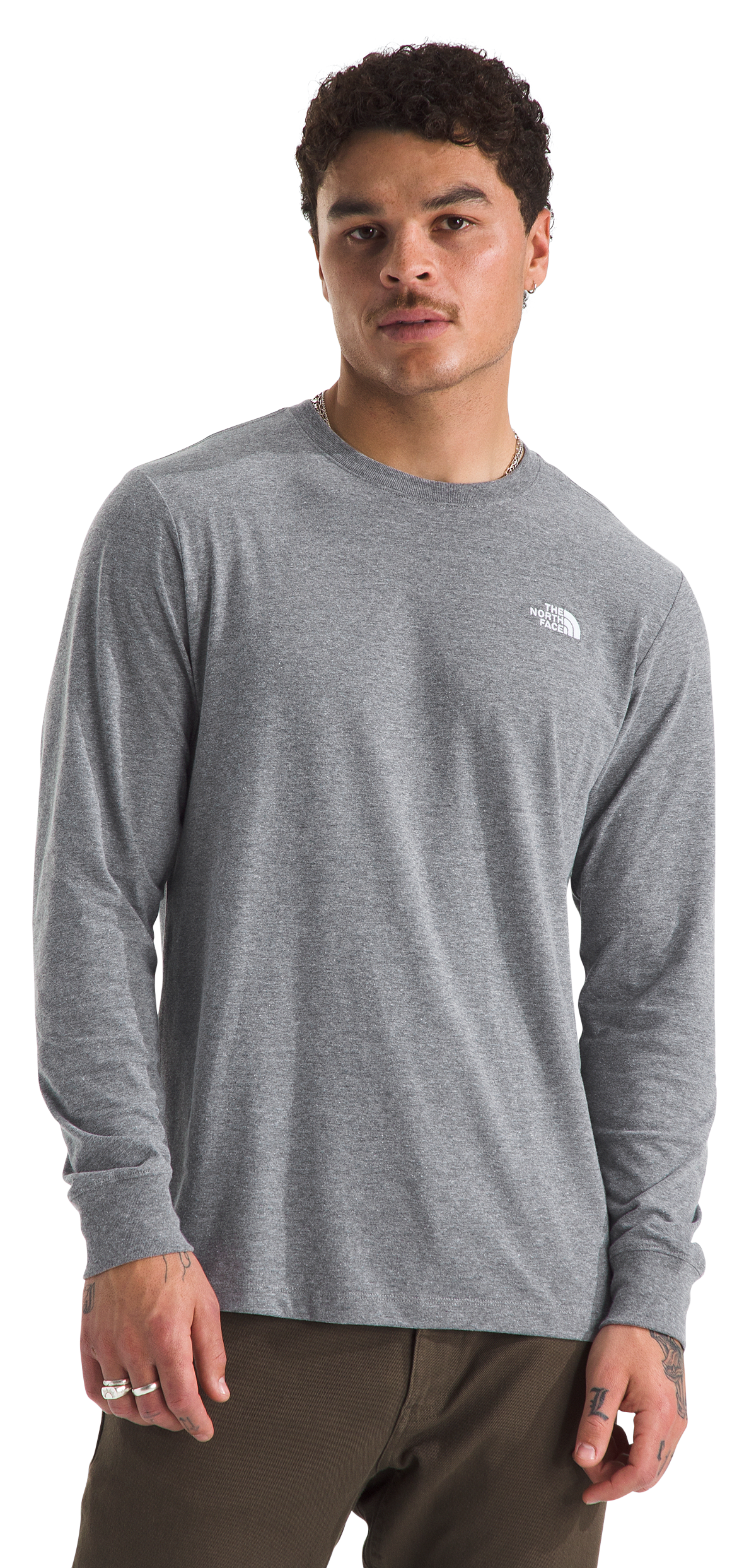 Image of The North Face Evolution Simple Dome Long-Sleeve T-Shirt - TNF Mid Grey Heather - M