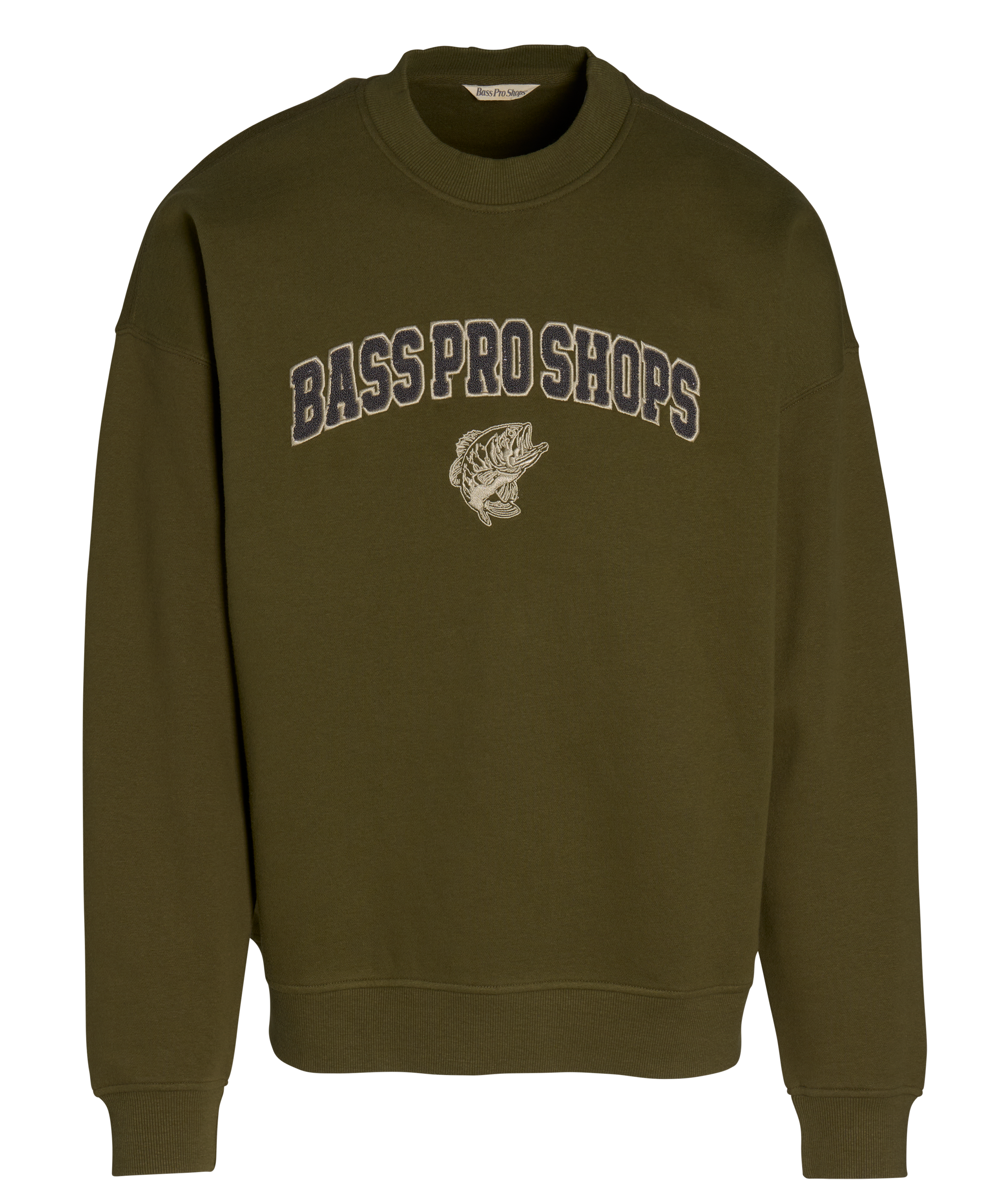 Image of Bass Pro Shops Vintage Crew-Neck Long-Sleeve Sweatshirt - Olive