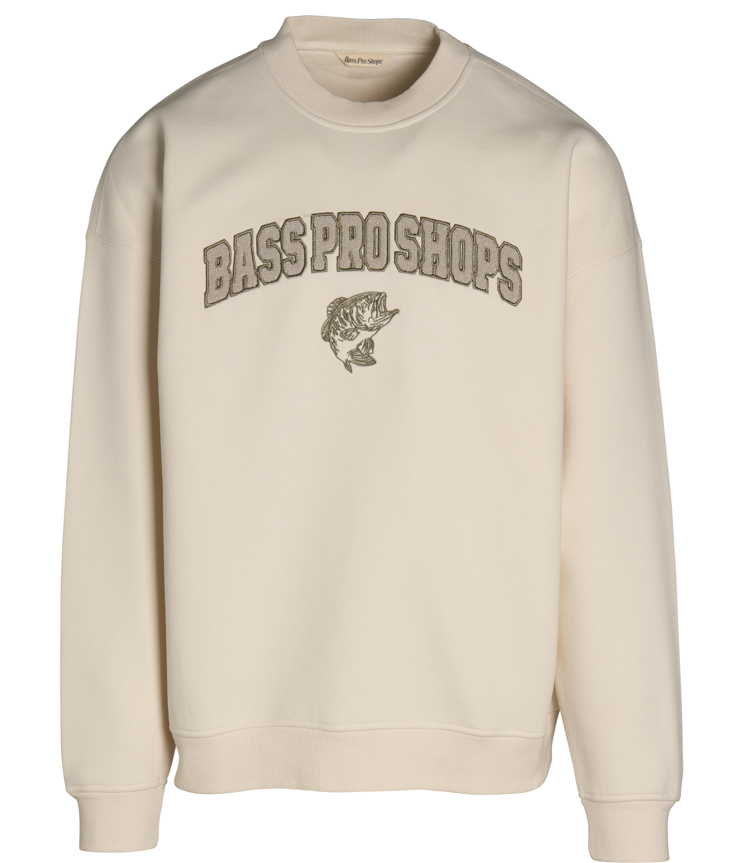 Image of Bass Pro Shops Vintage Crew-Neck Long-Sleeve Sweatshirt - Gardenia