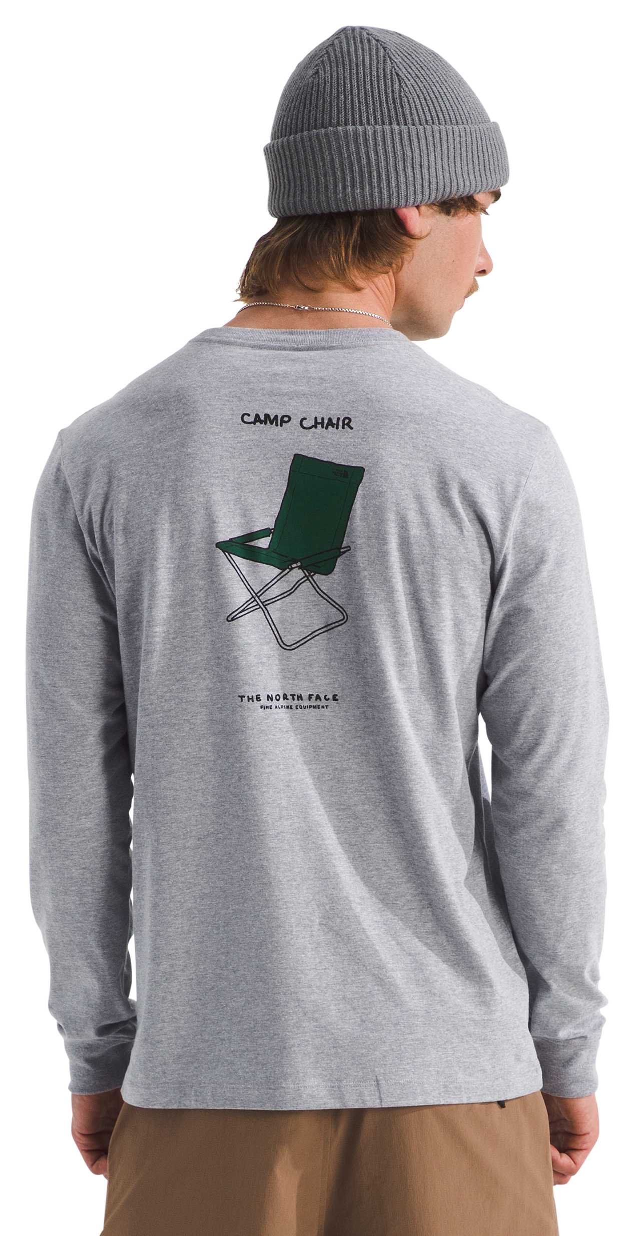 Image of The North Face Sketch Logo Camp Chair Graphic Short-Sleeve T-Shirt - TNF Pale Grey Heather - XL