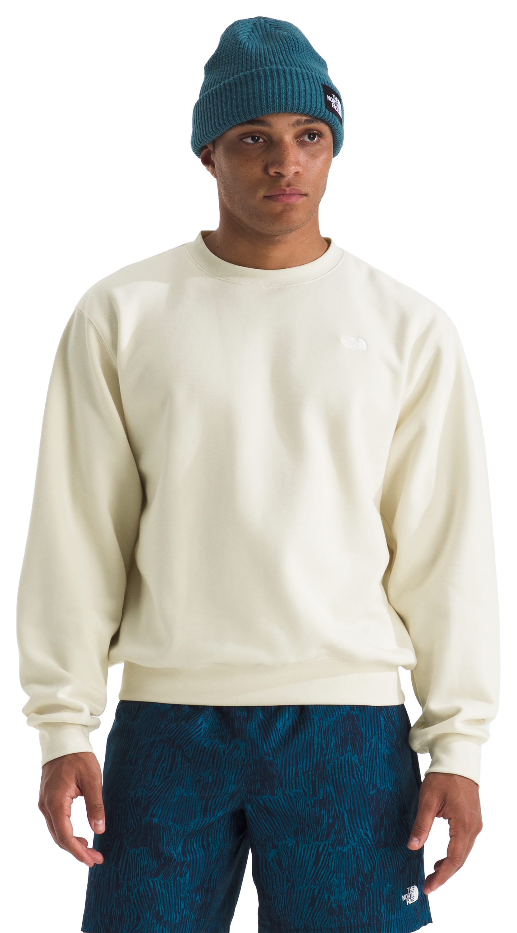 Image of The North Face Essential Relaxed Long-Sleeve Crew - White Dune