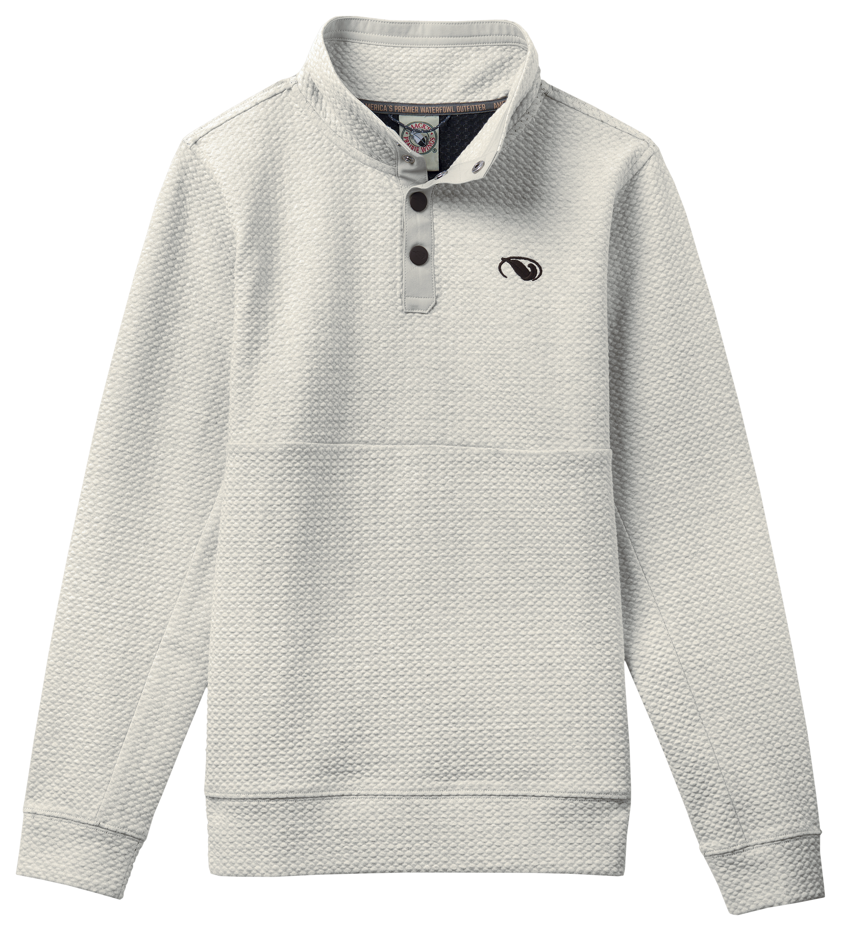 Image of Mack's Prairie Wings Logo Quarter-Snap Pullover for Kids - Pelican