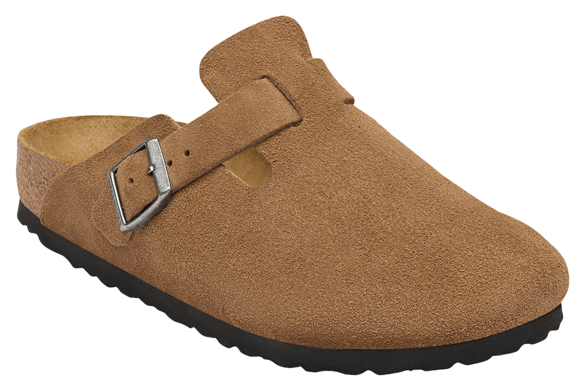 Image of Birkenstock Boston Suede-Leather Clogs for Women - Dark Tea