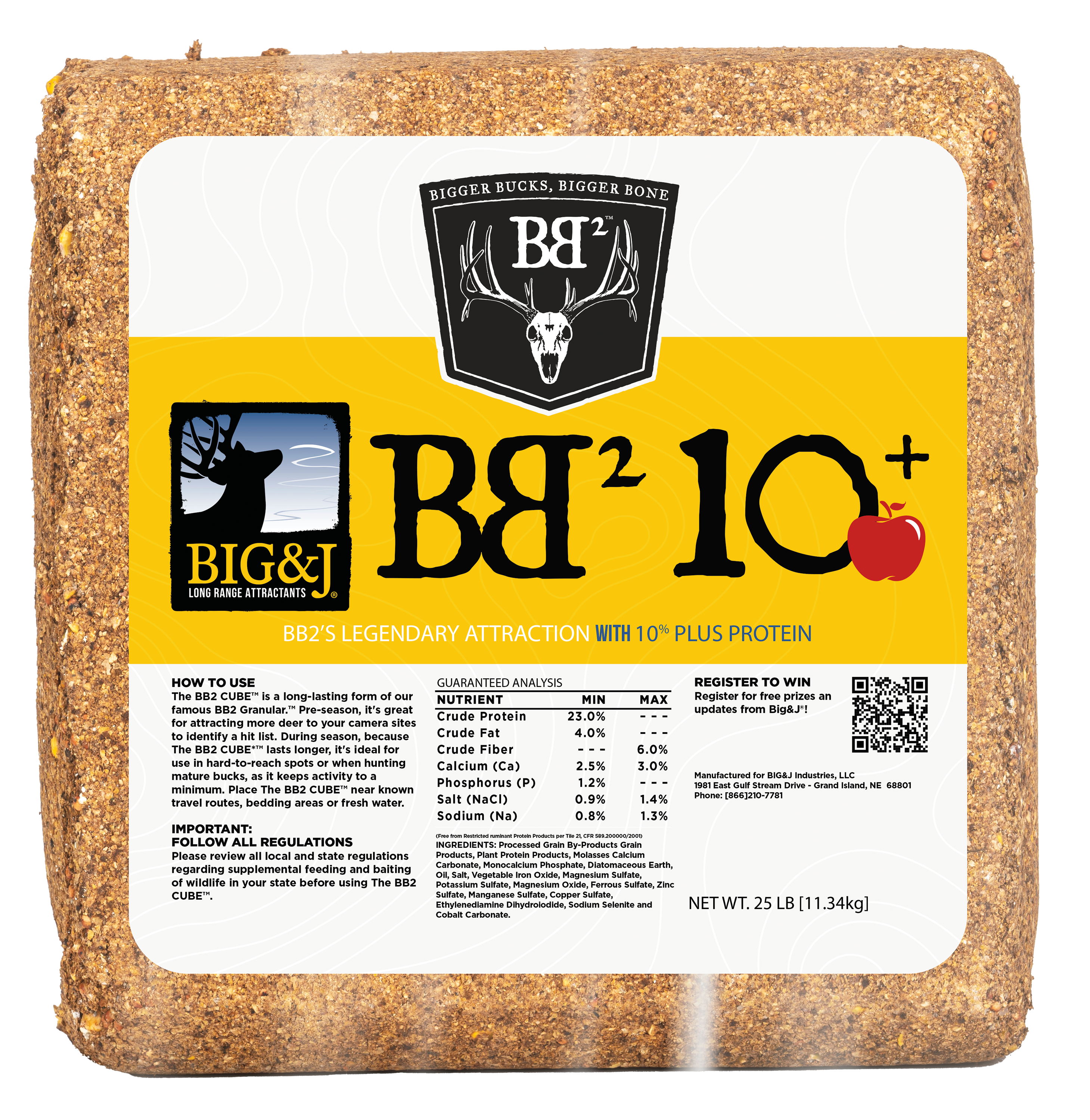 Image of Big & J BB2 10+ Apple Deer Attractant Block