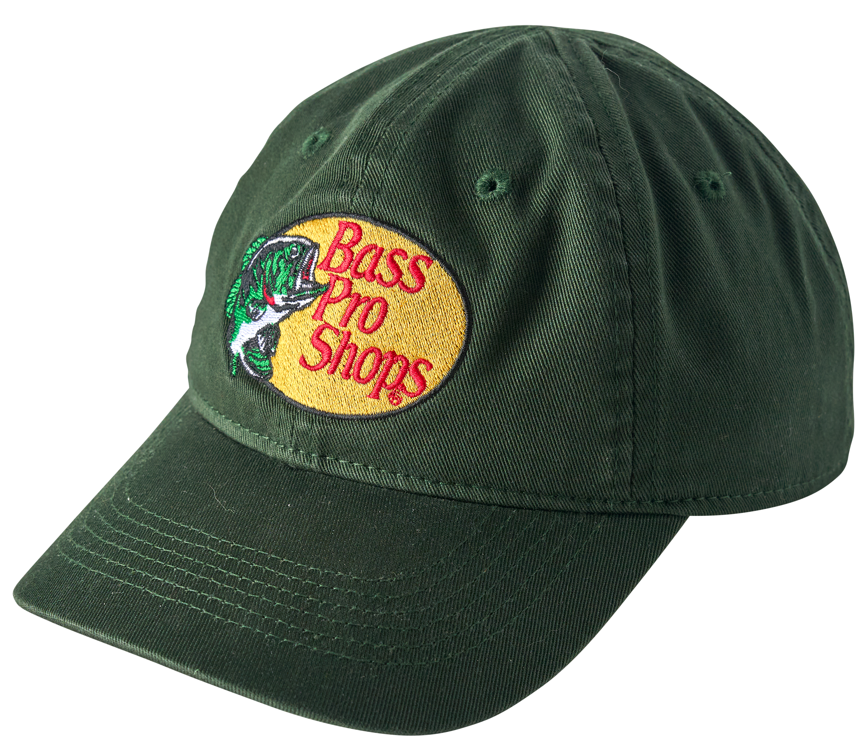 Image of Bass Pro Shops Leaping Bass Logo Twill Cap for Kids - Dark Green