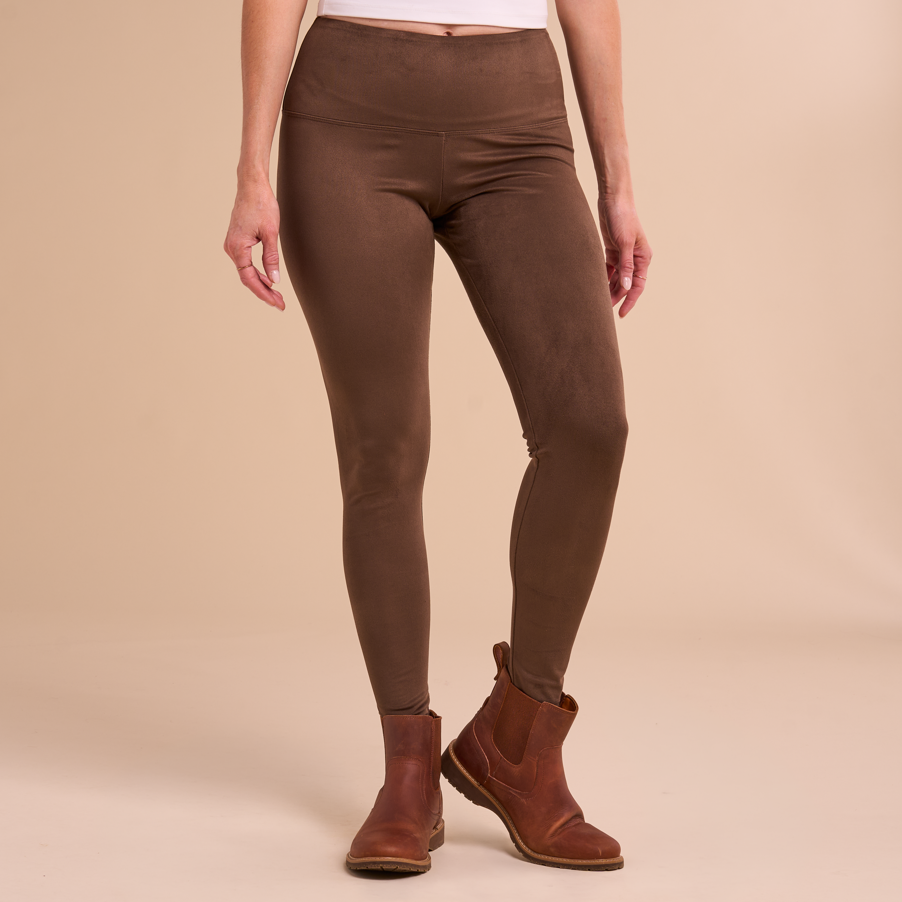 Image of Natural Reflections Knit Leggings - Espresso Suede