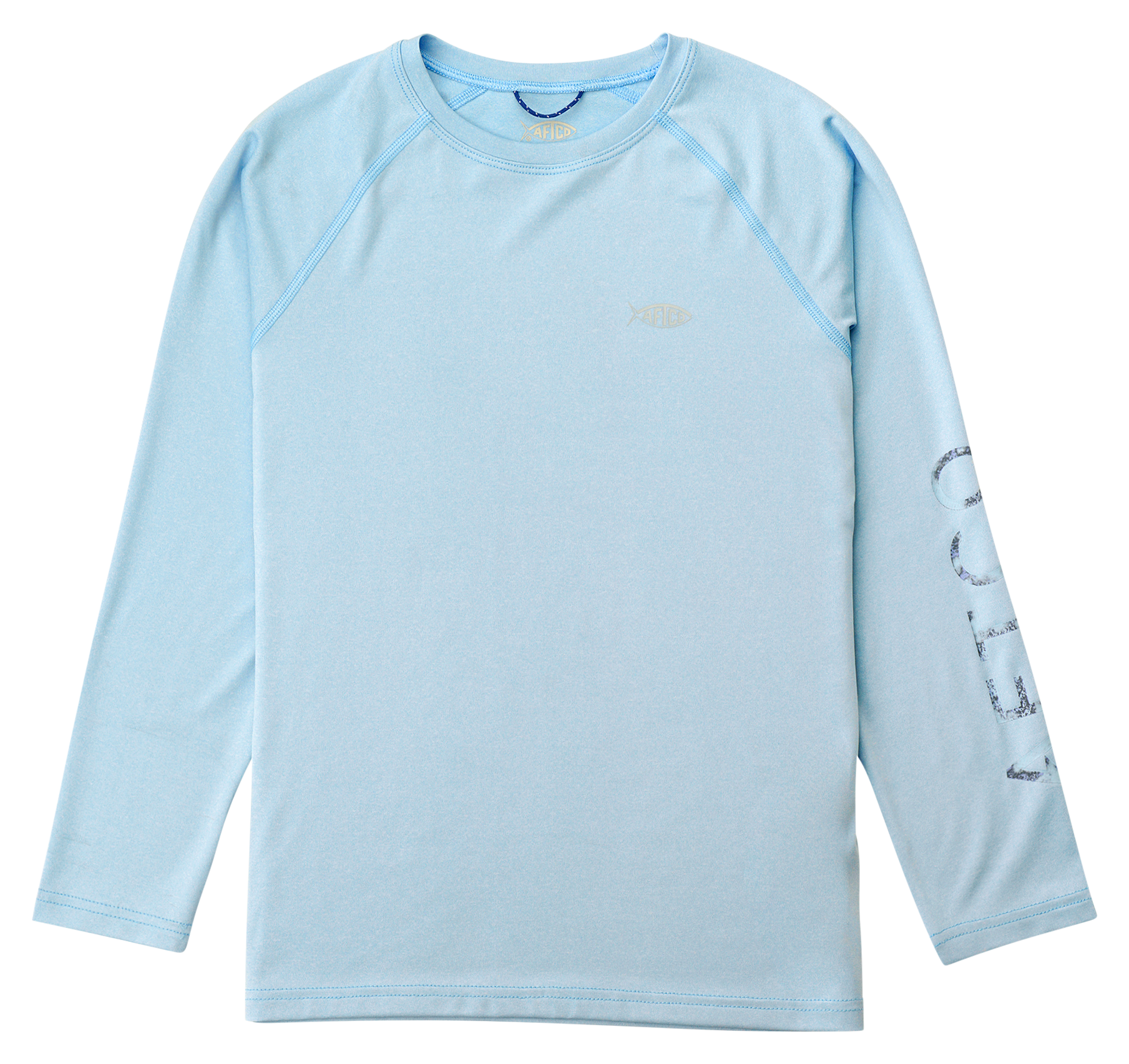 Image of AFTCO Samurai 2 Performance Long-Sleeve Shirt for Kids - Airy Blue Heather