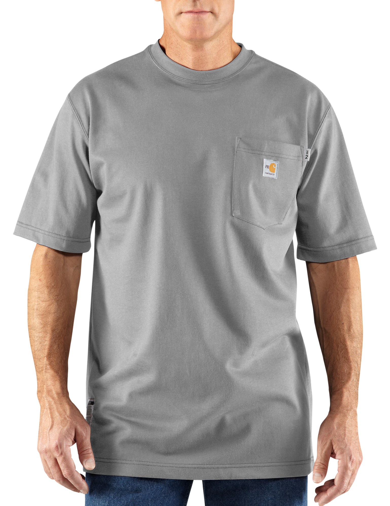 Image of Carhartt Flame-Resistant Carhartt Force Short-Sleeve T-Shirt for Men - Light Gray