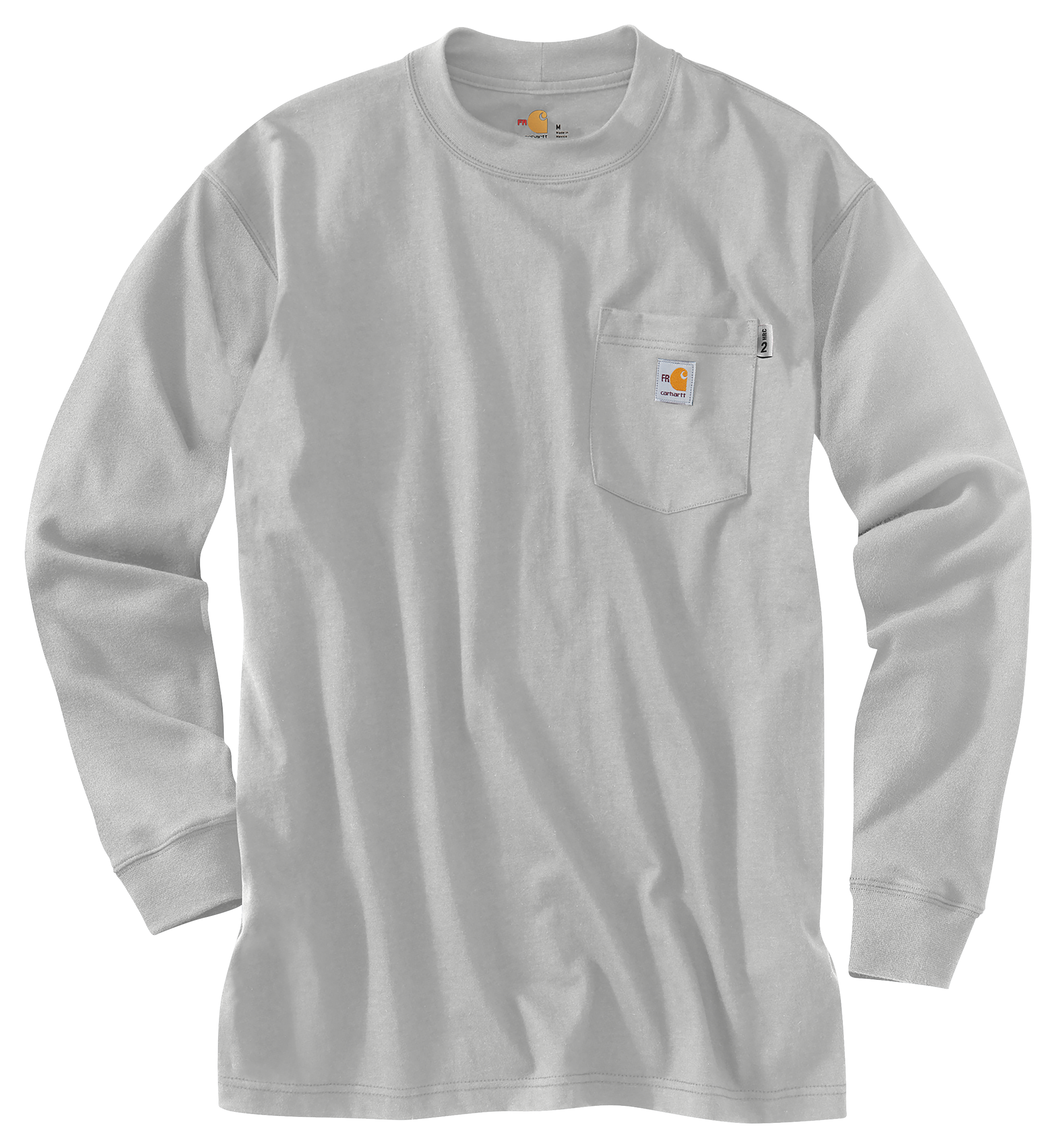 Image of Carhartt Flame-Resistant Carhartt Force Cotton Long-Sleeve T-Shirt for Men - Light Gray - 4XL