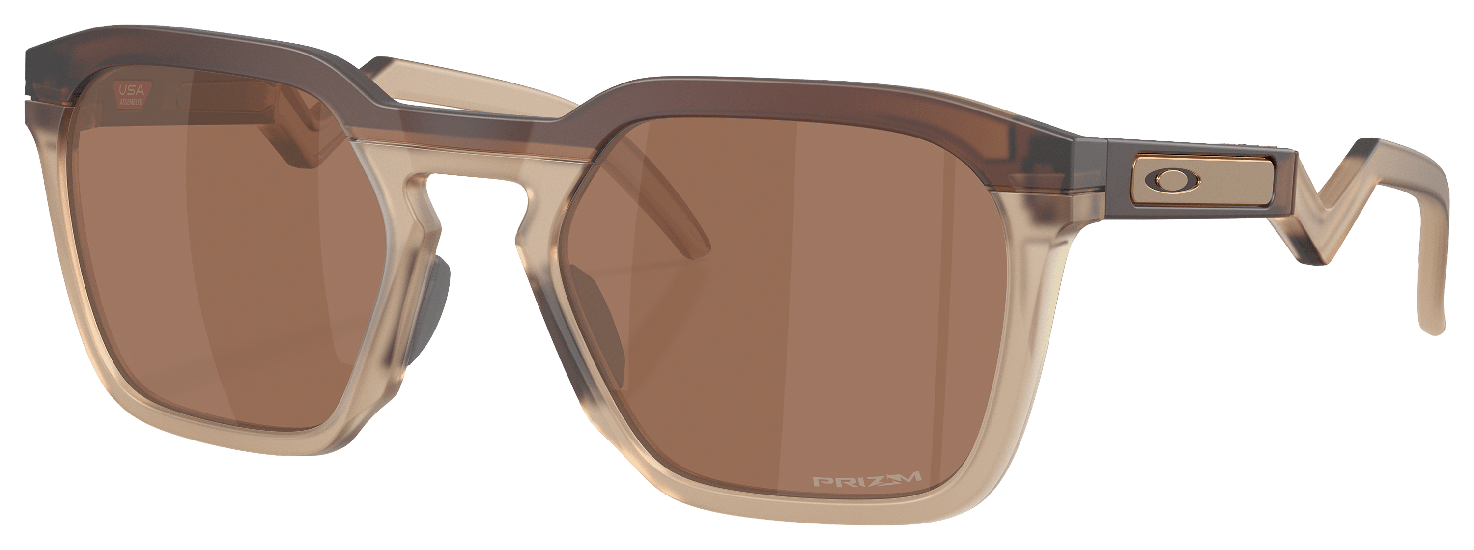 Image of Oakley HSTN SQ OO9533 Prizm Bronze Mirror Sunglasses - Matte Rootbeer/Prizm Tungsten Mirror - Large
