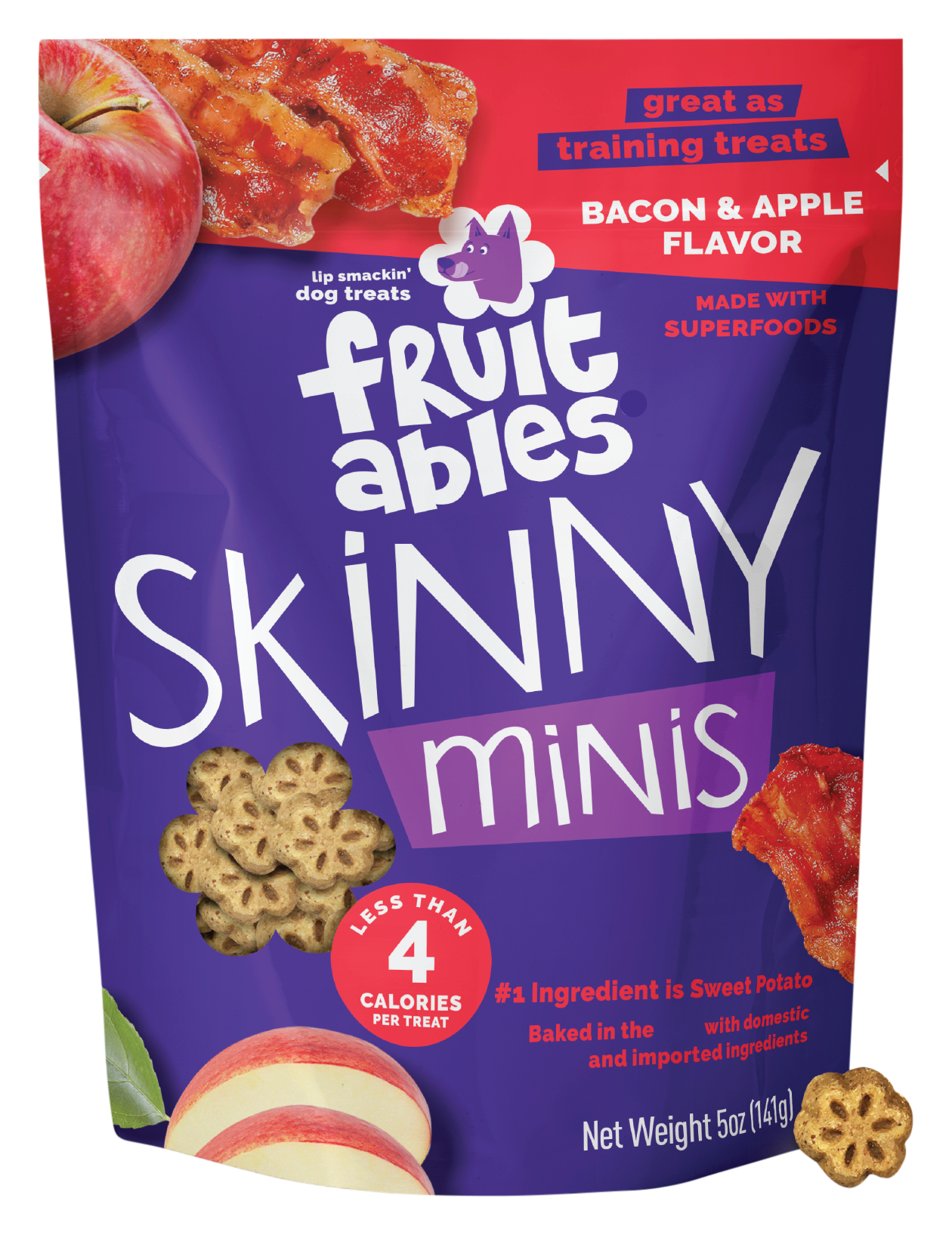 Image of Fruitables Skinny Minis Bacon & Apple Dog Treats - Bacon & Apple - 5 oz.