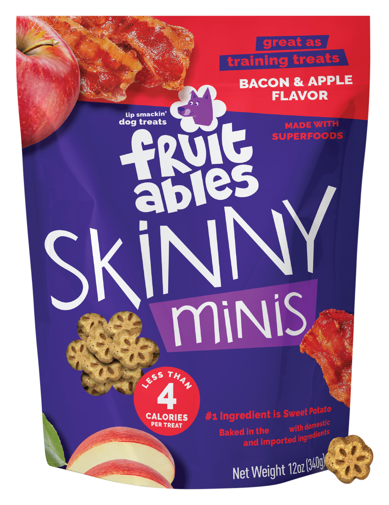 Image of Fruitables Skinny Minis Bacon & Apple Dog Treats