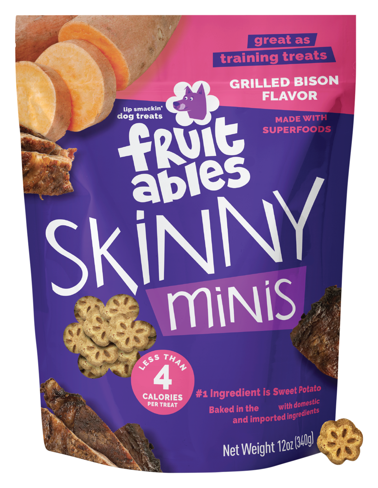 Image of Fruitables Skinny Minis Grilled Bison Dog Treats