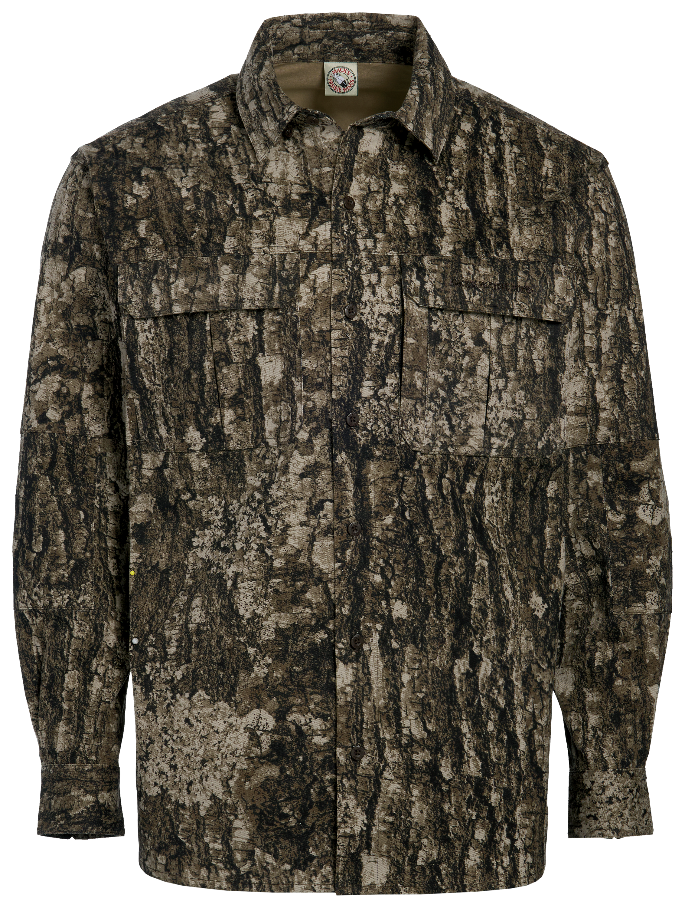 Image of Mack's Prairie Wings Silent-Hide Button-Down Long-Sleeve Shirt - TrueTimber Shadowbark