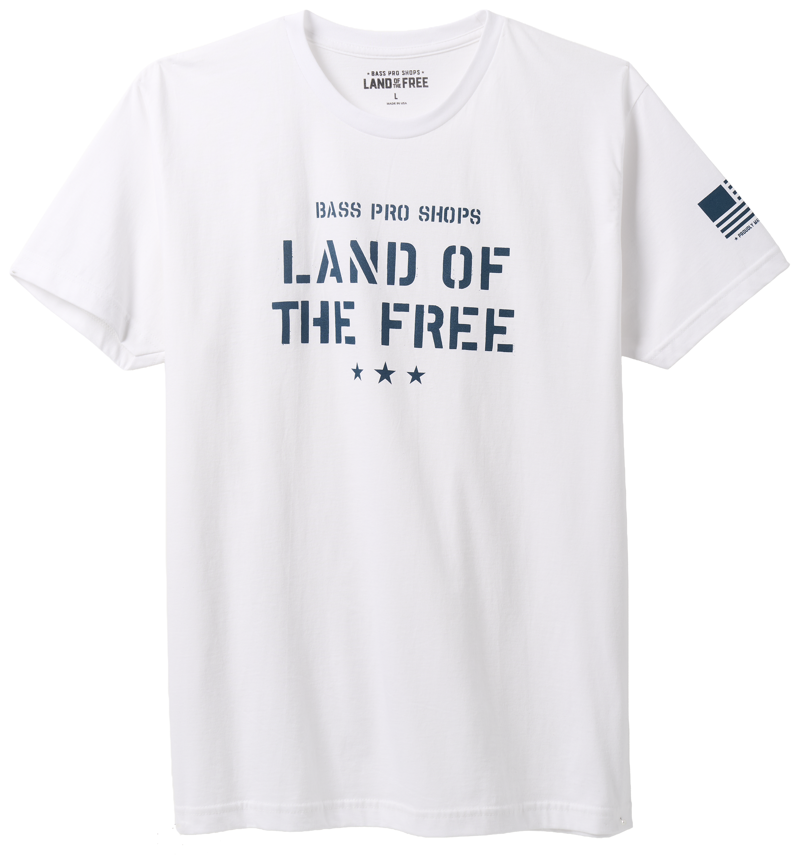 Image of Land of the Free Stenciled Short-Sleeve T-Shirt - White