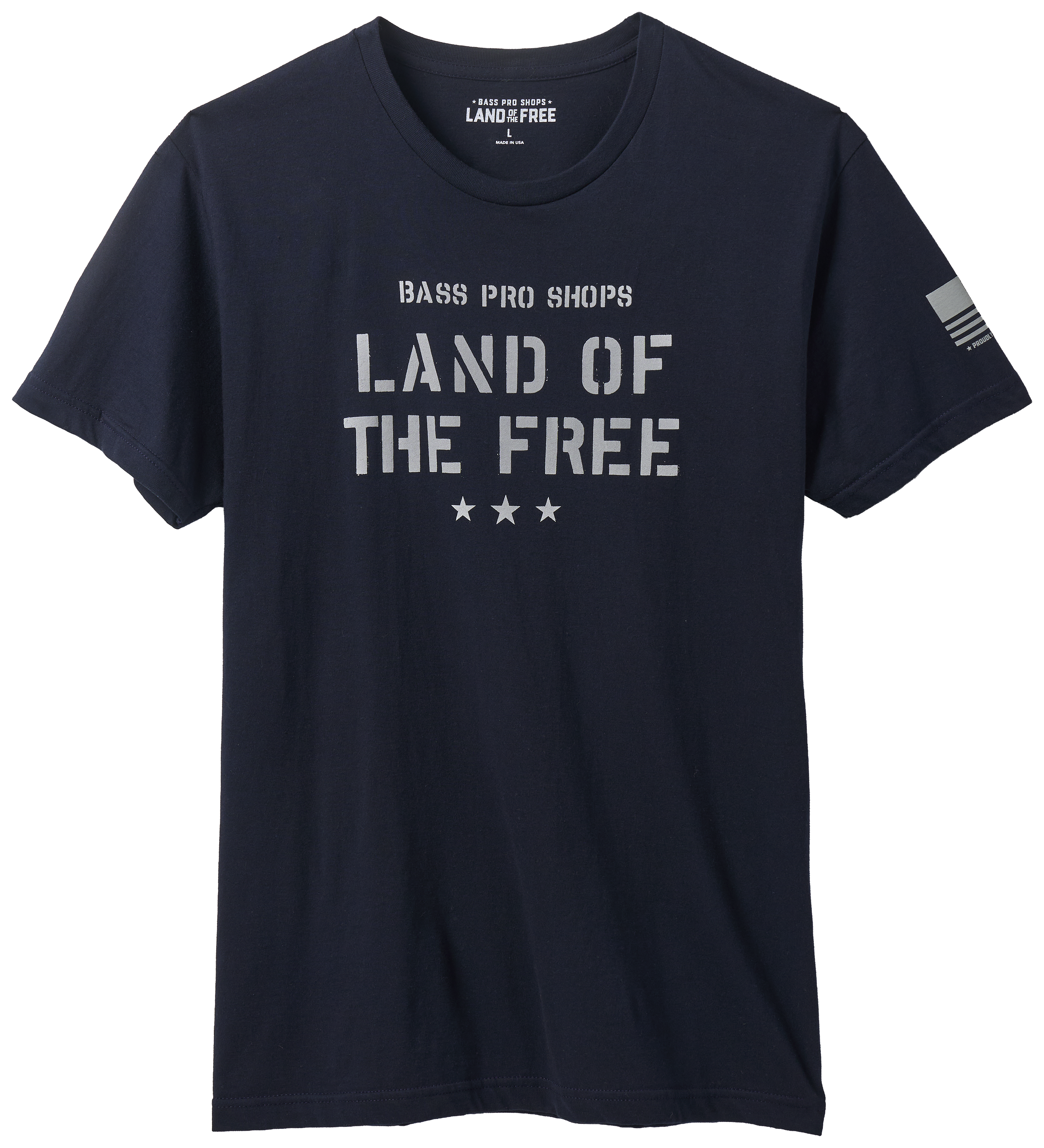 Image of Land of the Free Stenciled Short-Sleeve T-Shirt - Navy