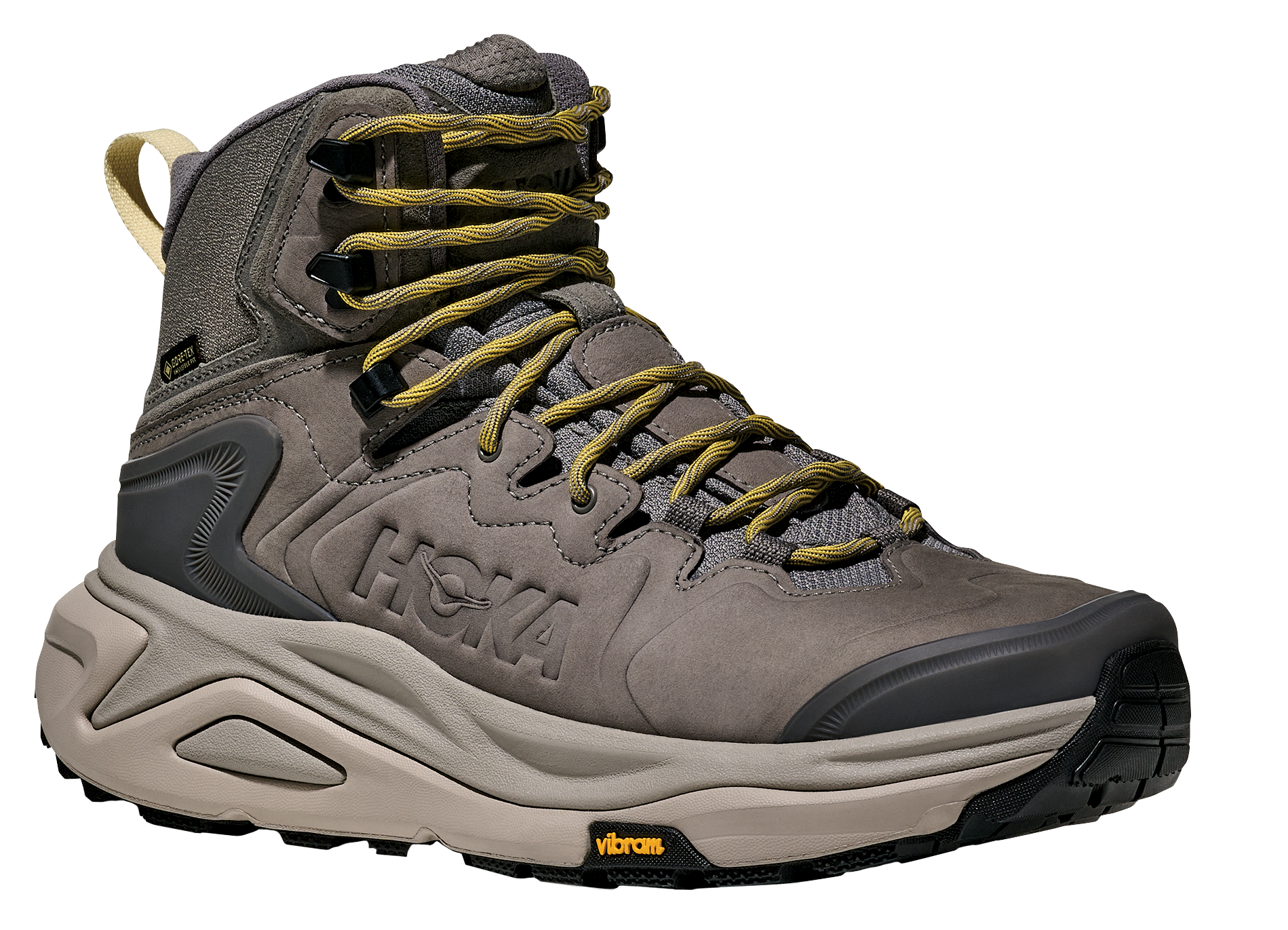 Image of HOKA Kaha 3 GTX Waterproof Hiking Boots for Men - Gravel/Cement