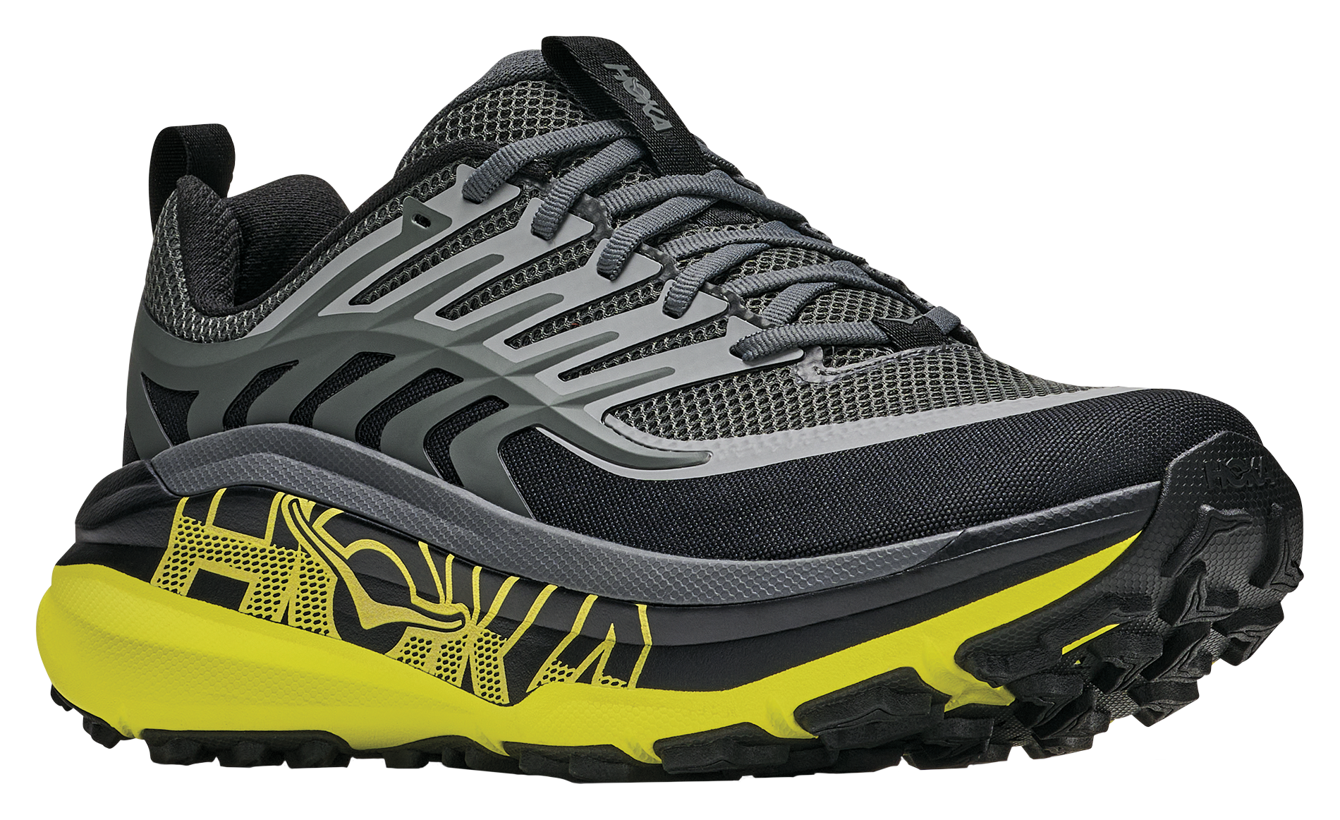 Image of HOKA Stinson 8 Trail Running Shoes for Men - Black/Citrus
