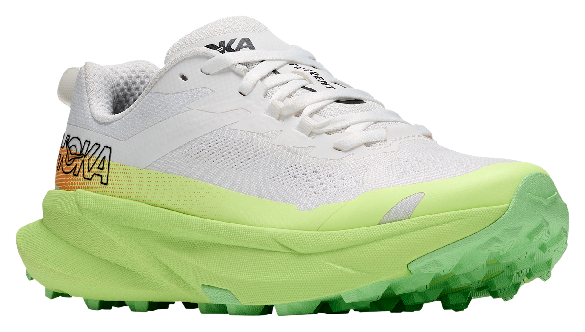 Image of HOKA Torrent 5 Trail Running Shoes for Men - Frost/Neon Yuzu