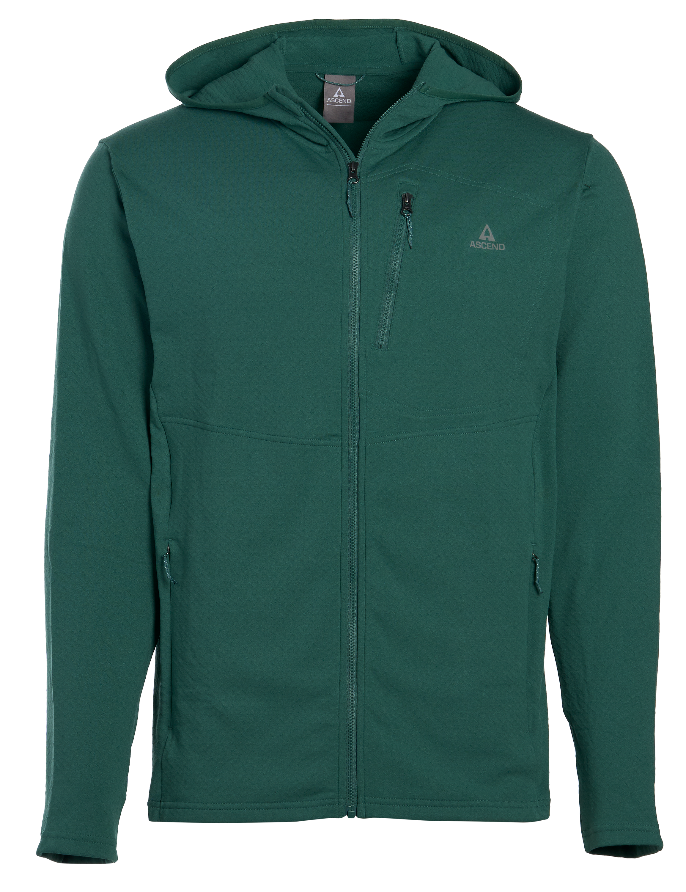 Image of Ascend Stretch Fleece Full-Zip Hooded Jacket - Smoke Pine