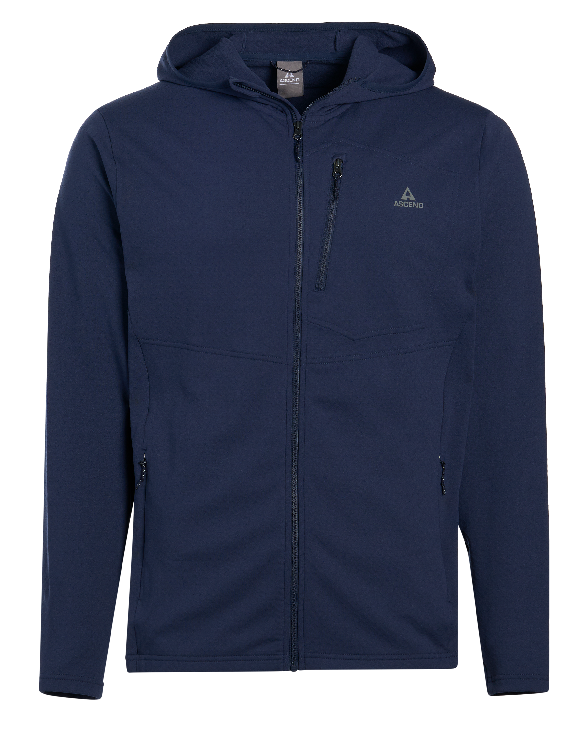 Image of Ascend Stretch Fleece Full-Zip Hooded Jacket - Mood Indigo