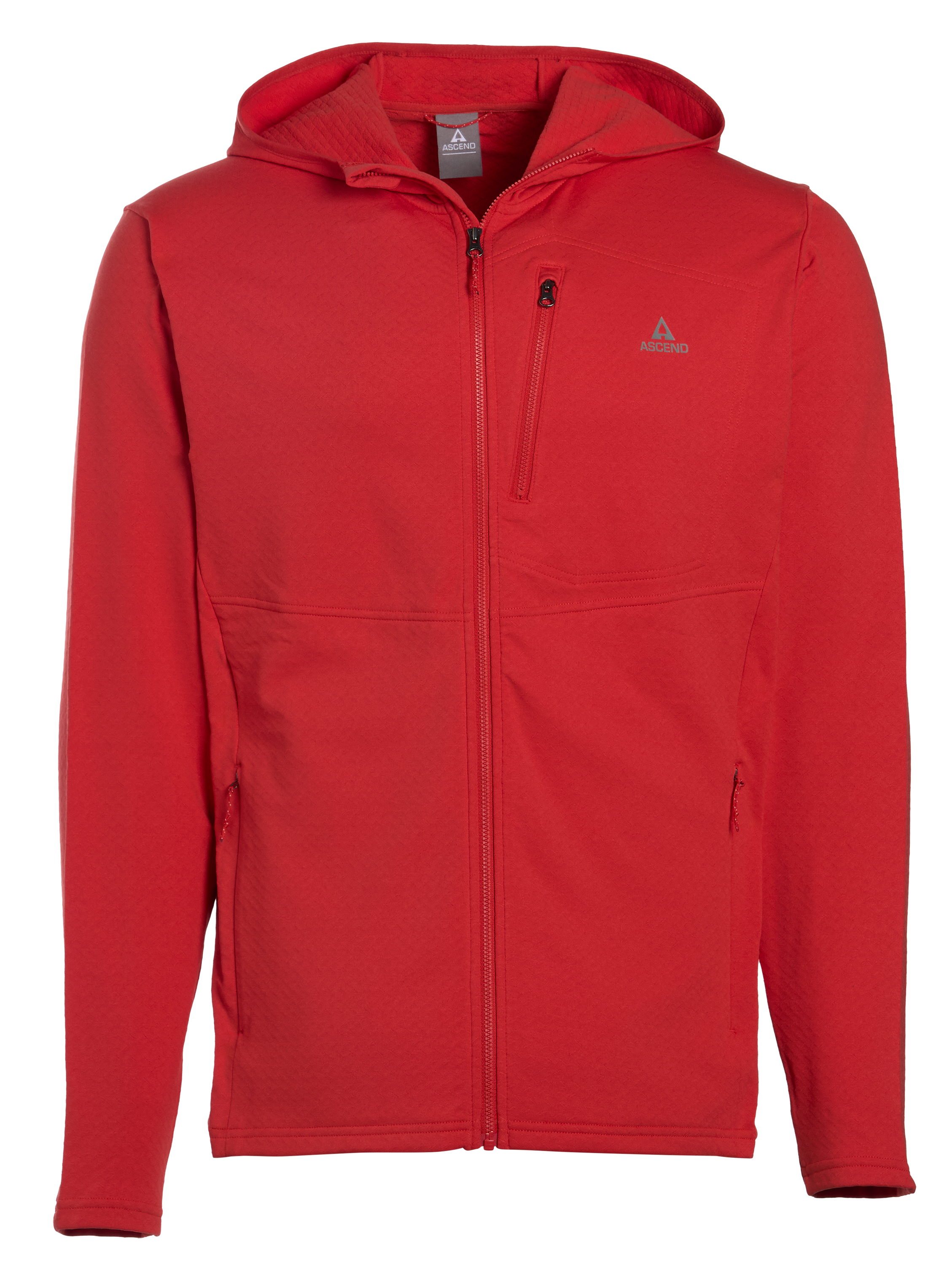 Image of Ascend Stretch Fleece Full-Zip Hooded Jacket - Aurora Red