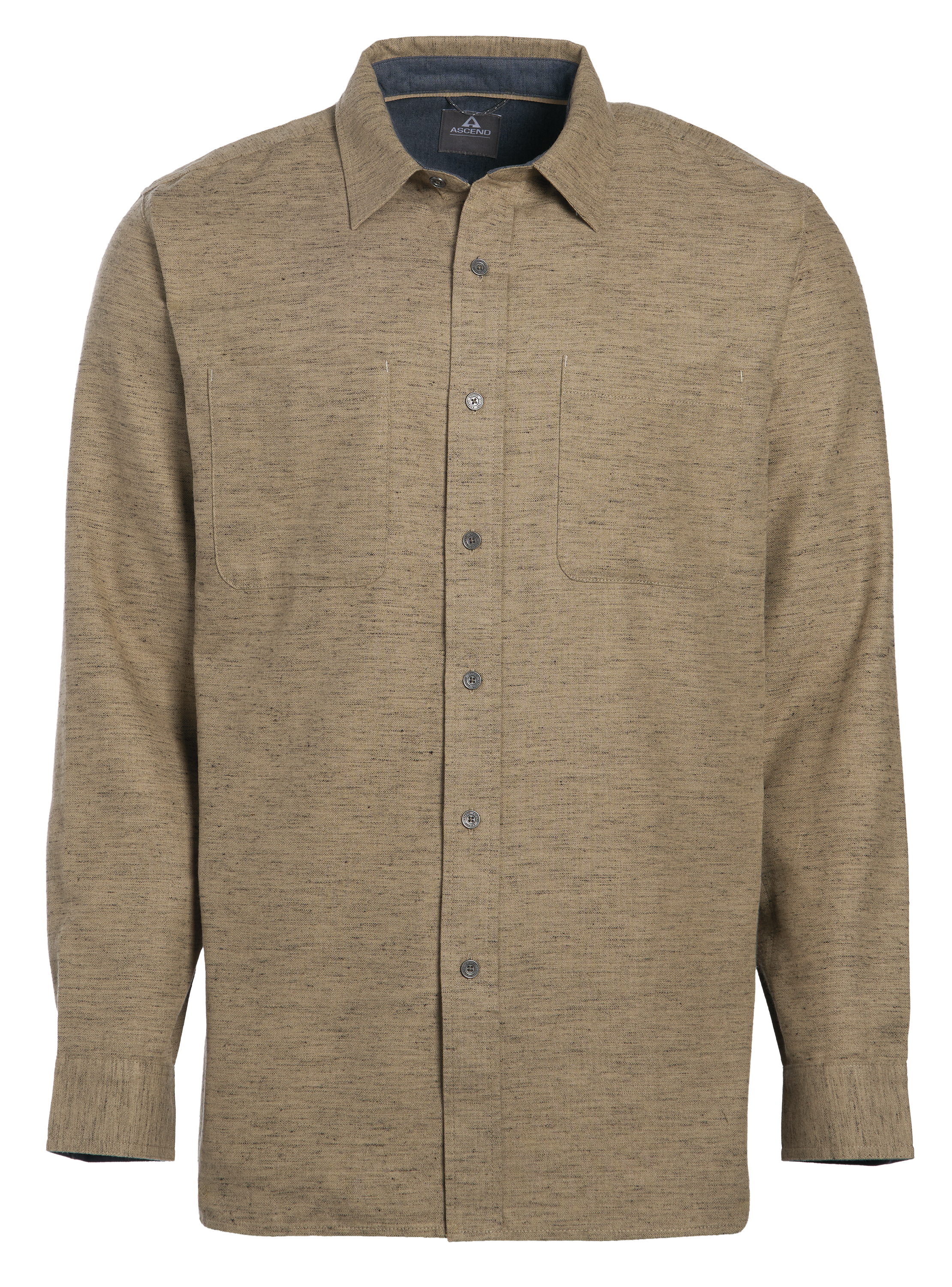 Image of Ascend Herringbone Slub Long-Sleeve Button-Down Shirt - Coriander