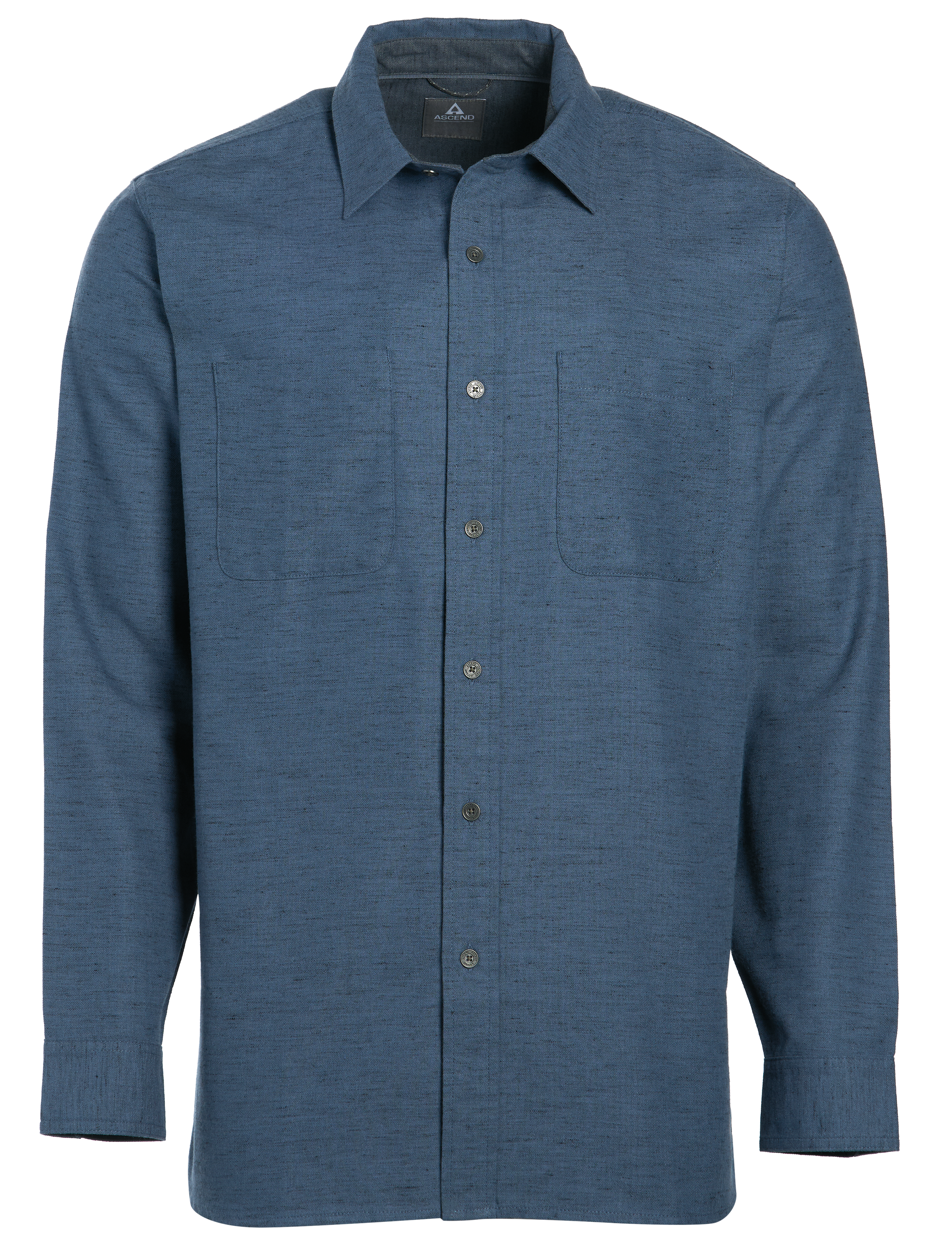 Image of Ascend Herringbone Slub Long-Sleeve Button-Down Shirt - Bering Sea