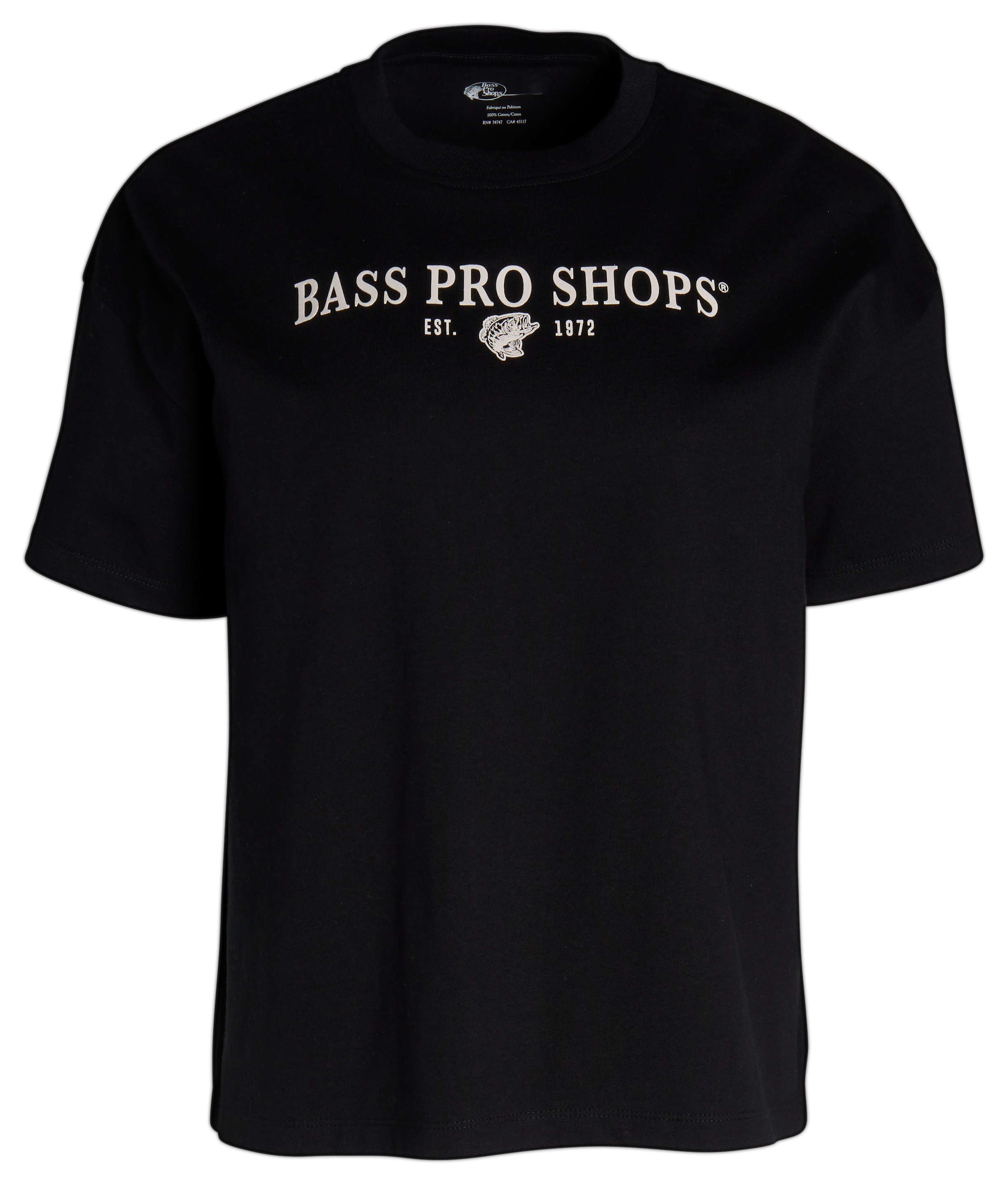 Image of Bass Pro Shops Heavyweight Logo Short-Sleeve T-Shirt - Black/Gardenia