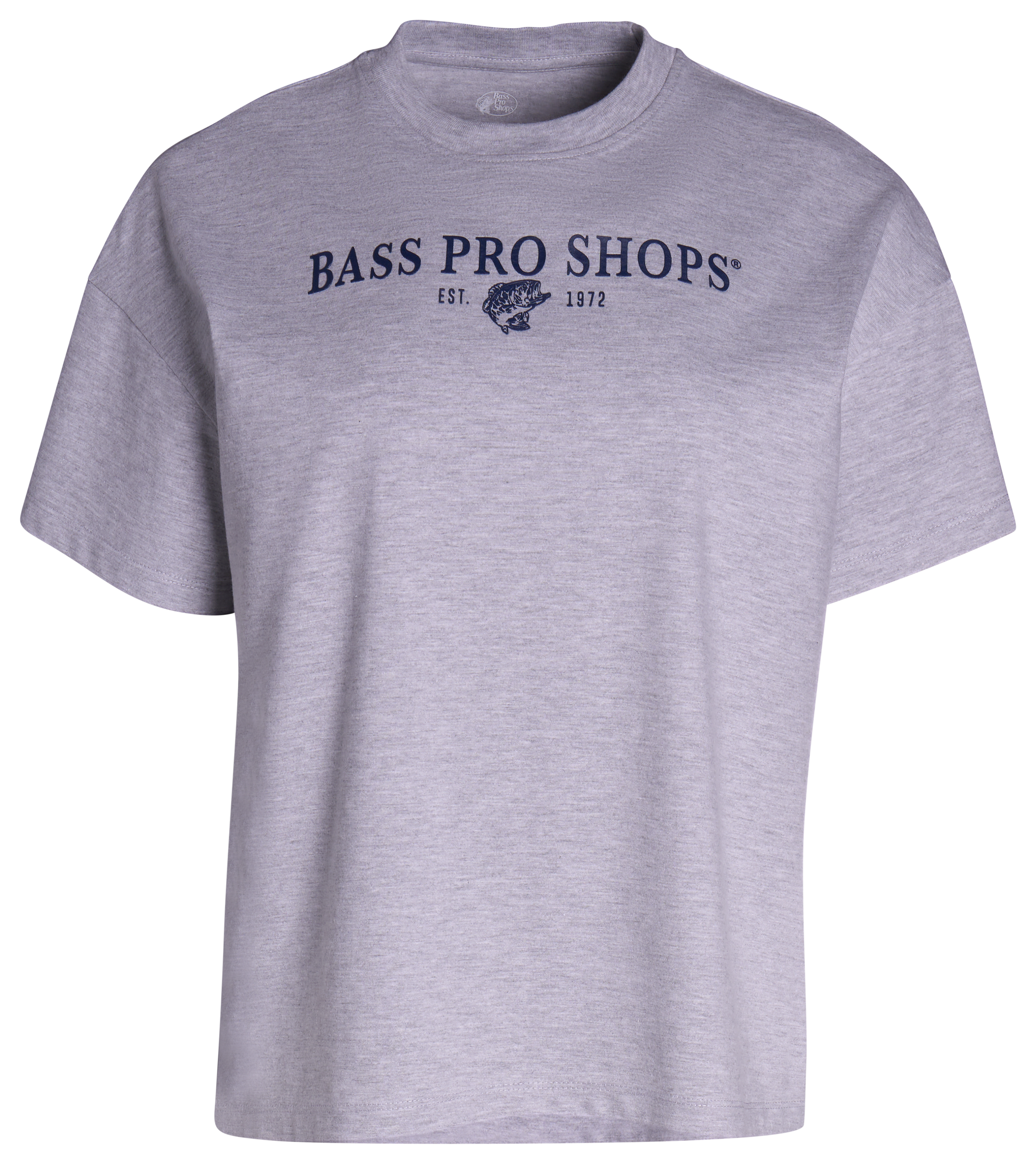 Image of Bass Pro Shops Heavyweight Logo Short-Sleeve T-Shirt - Heather Grey/Dark Blue