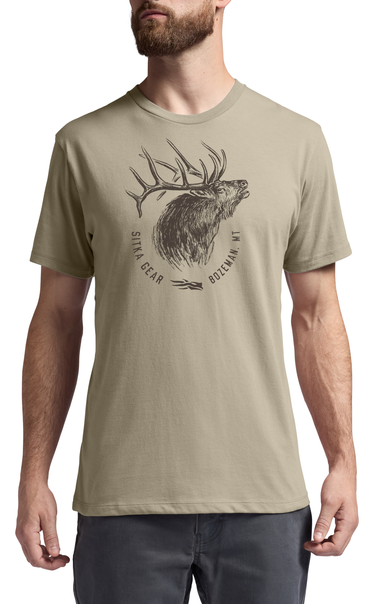 Image of SITKA Elk Sketch Short-Sleeve T-Shirt - Light Tan