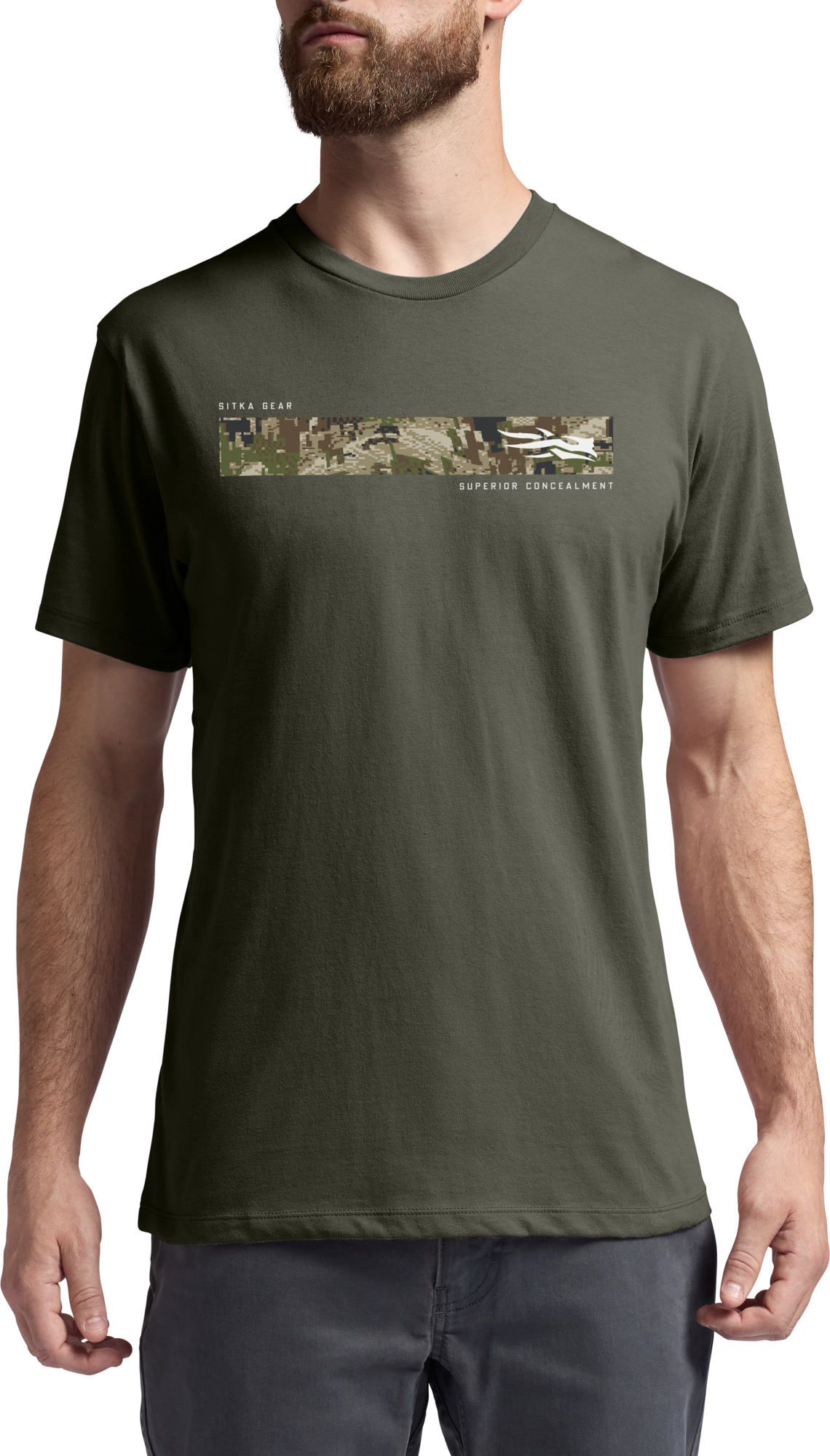SITKA Superior Concealment Short-Sleeve T-Shirt - Cypress Green/Optifade Subalpine