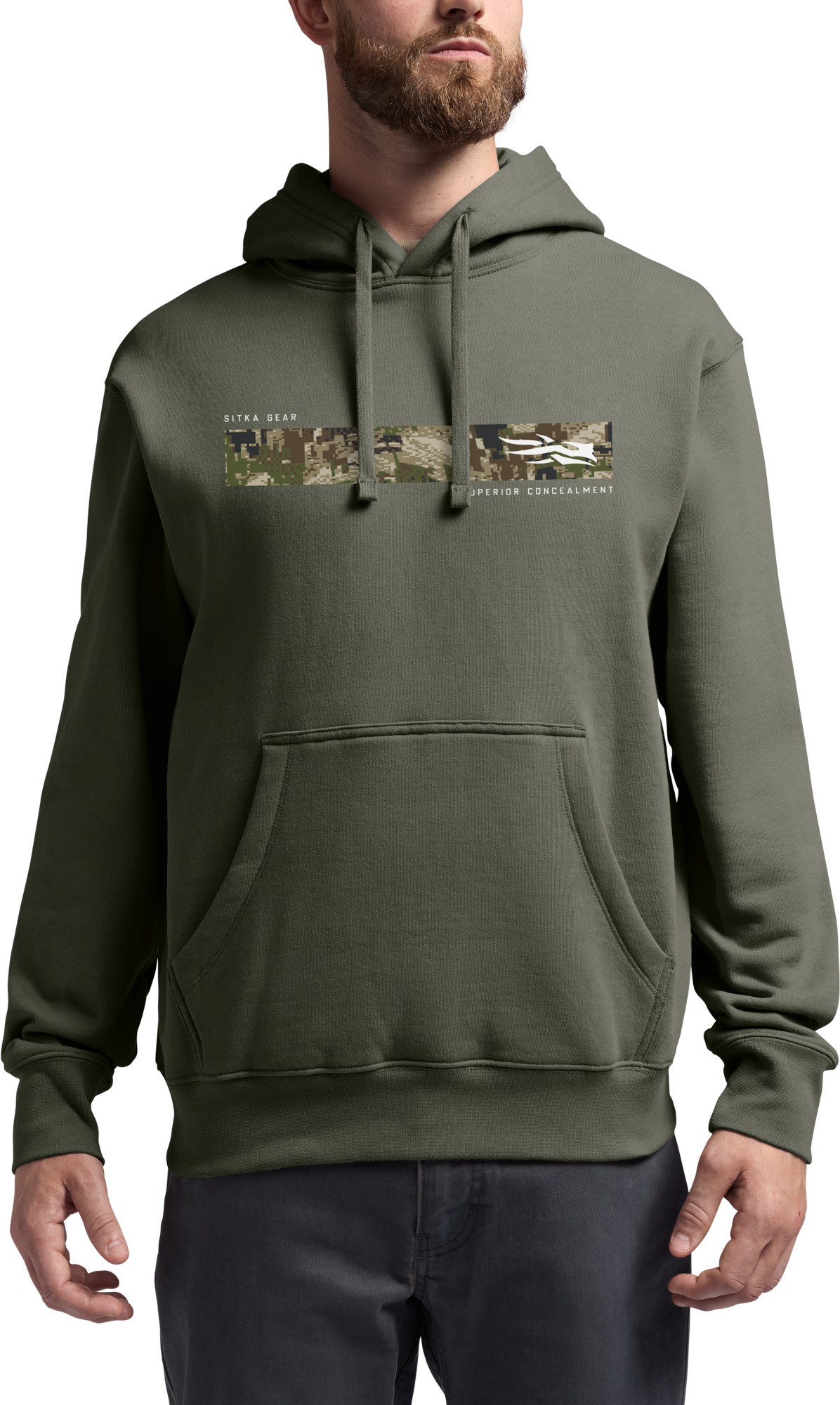 Image of SITKA Broadhead Crest Pullover Hoodie - Cypress Green/Optifade Subalpine