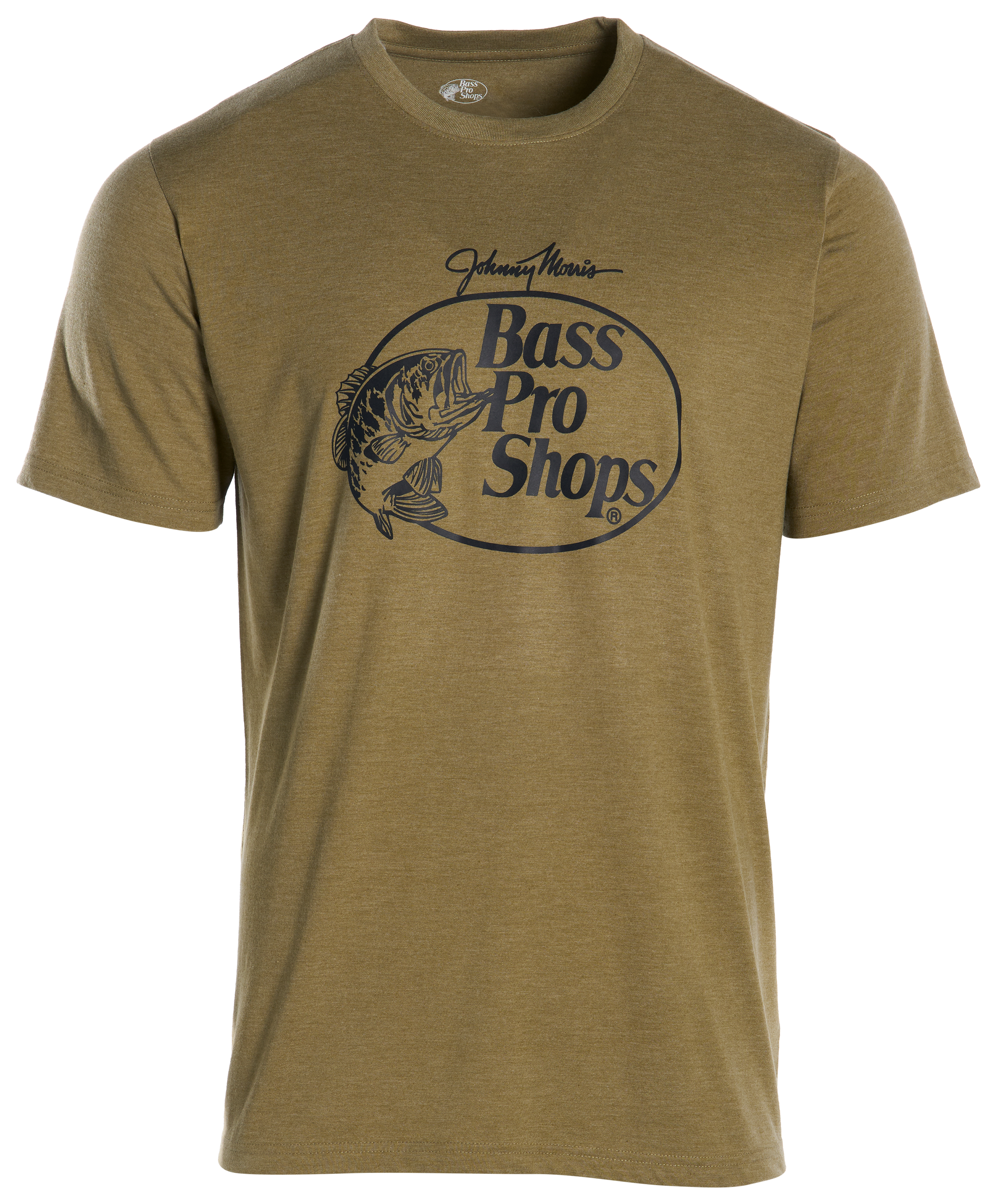 Image of Bass Pro Shops Original Logo Tri-Blend Short-Sleeve T-Shirt - Olive Heather/Black Beauty