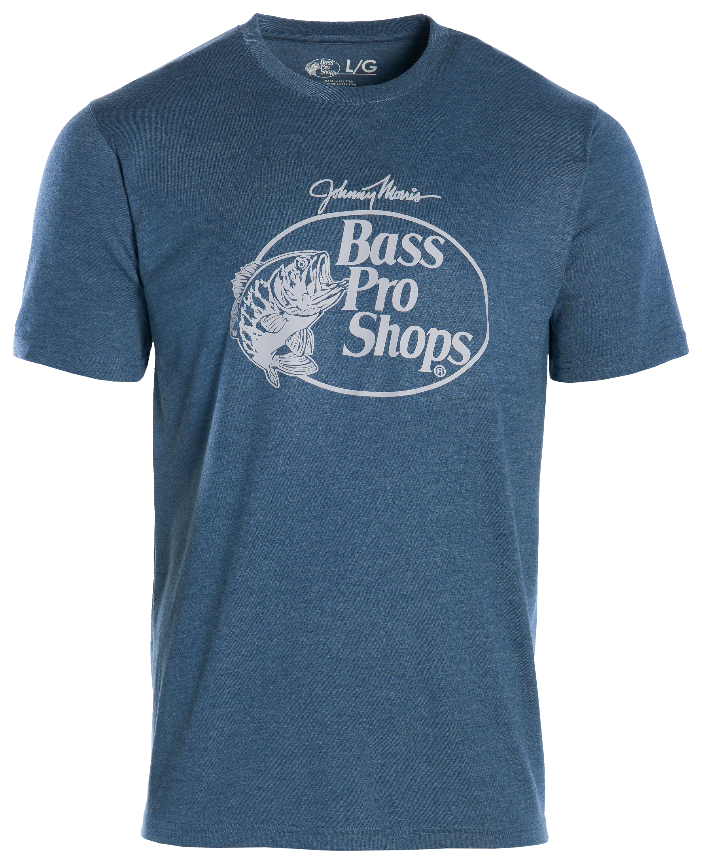 Image of Bass Pro Shops Original Logo Tri-Blend Short-Sleeve T-Shirt - Denim Heather/Gray Dawn