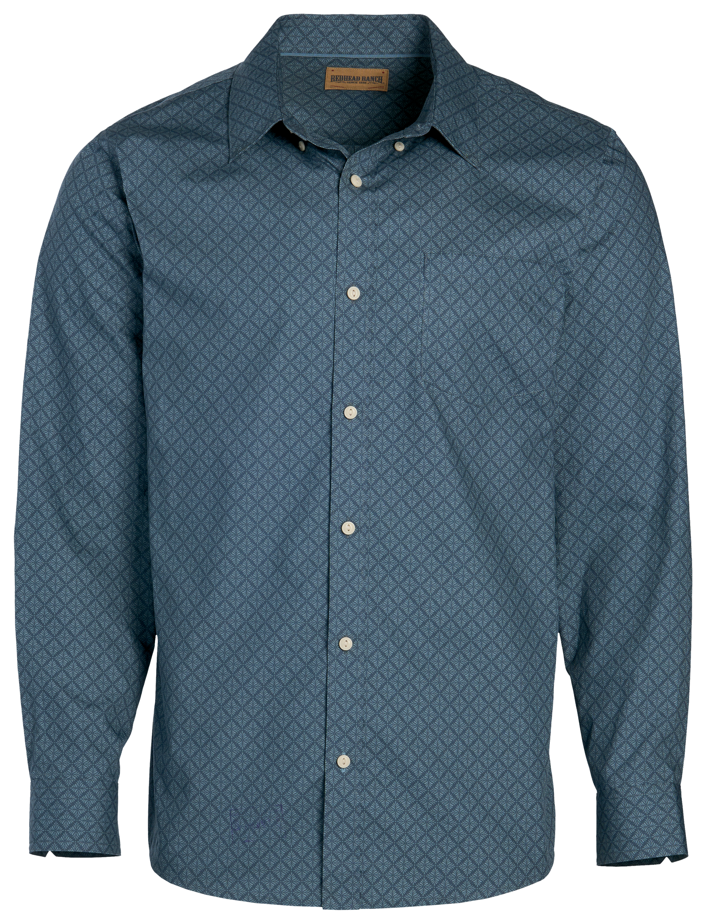 Image of RedHead Ranch Rifle Falls Wrinkle-Free Button-Down Long-Sleeve Shirt - Dark Slate Diamond