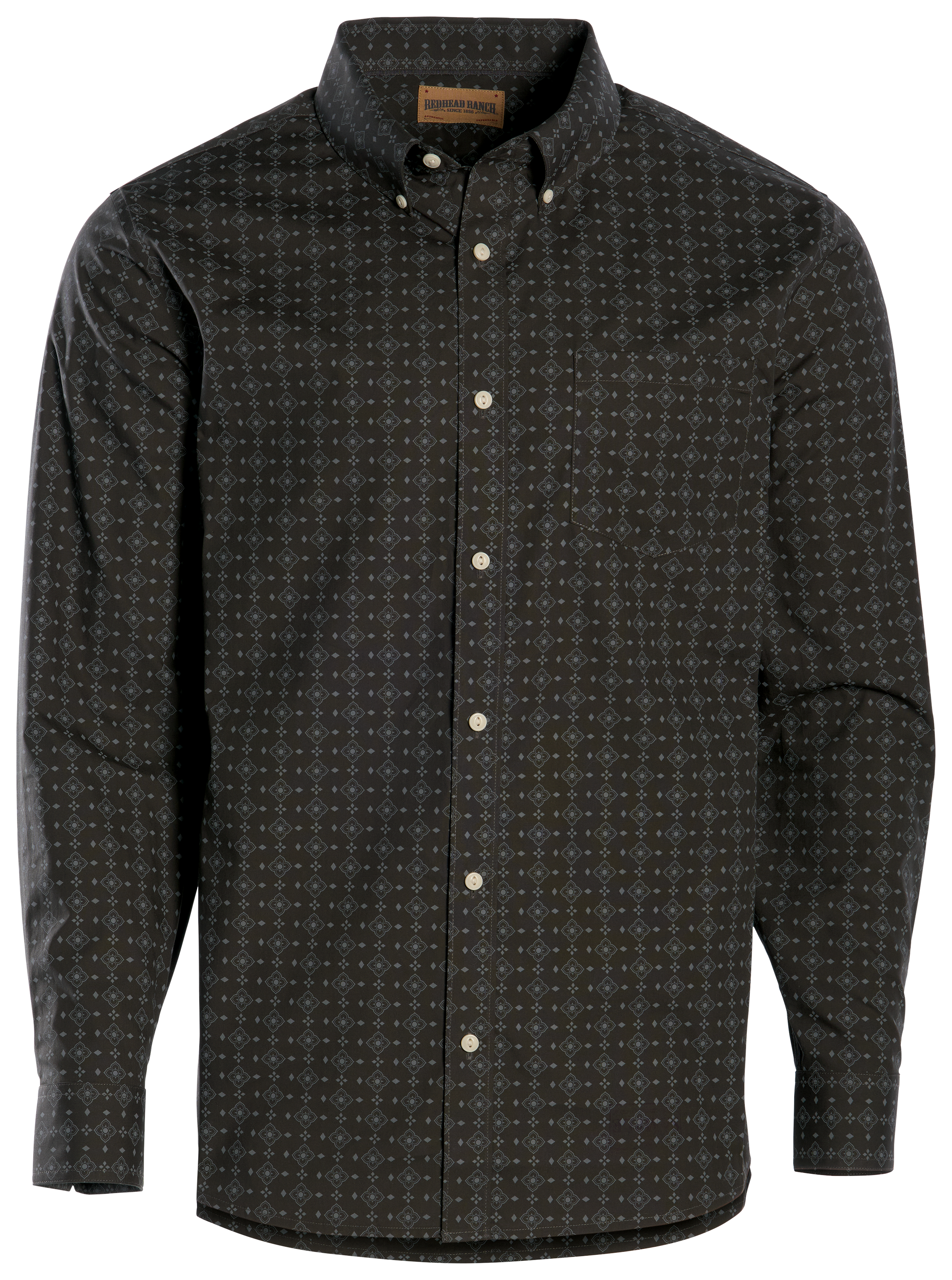 Image of RedHead Ranch Rifle Falls Wrinkle-Free Button-Down Long-Sleeve Shirt - Raven Bandana