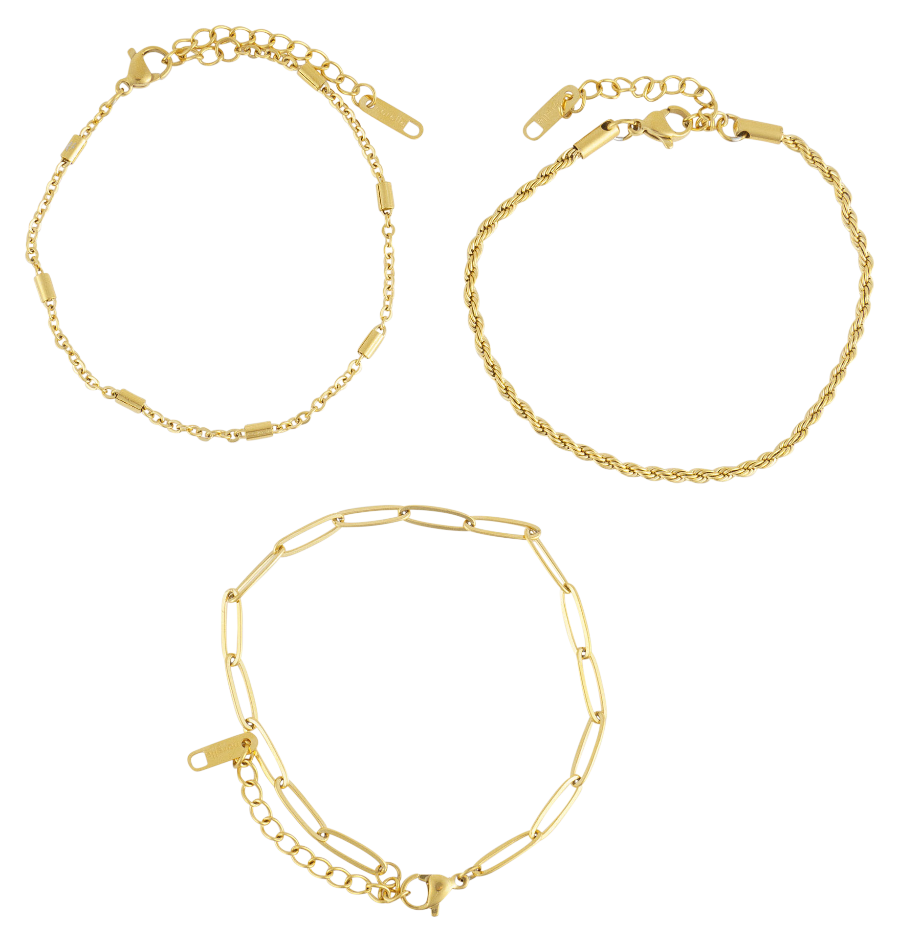 Image of Howard's Narelle Waterproof Twisted Chain Gold Bracelet Set