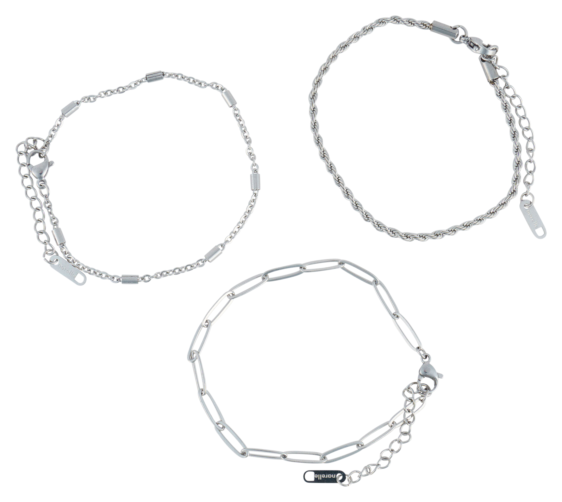 Image of Howard's Narelle Waterproof Twisted Chain Silver Bracelet Set
