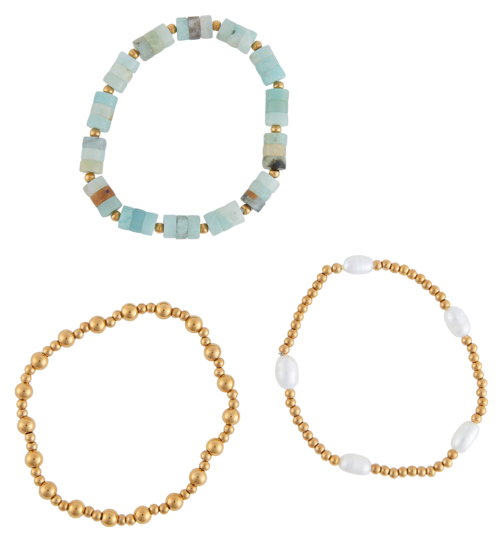 Image of Howard's Narelle Waterproof Pearl Gold Bracelet Set