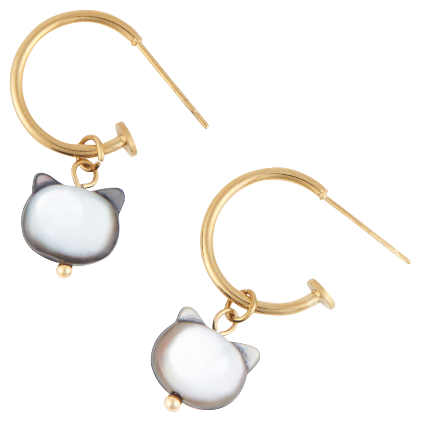 Image of Howard's Narelle Gold Waterproof Cat Charm C-Hoop Earrings