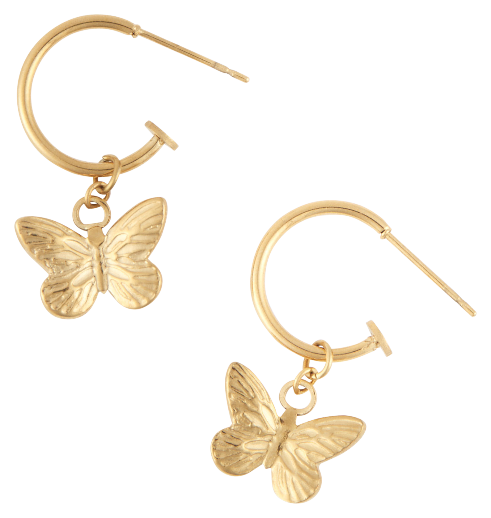 Image of Howard's Narelle Gold Waterproof Butterfly Charm C-Hoop Earrings