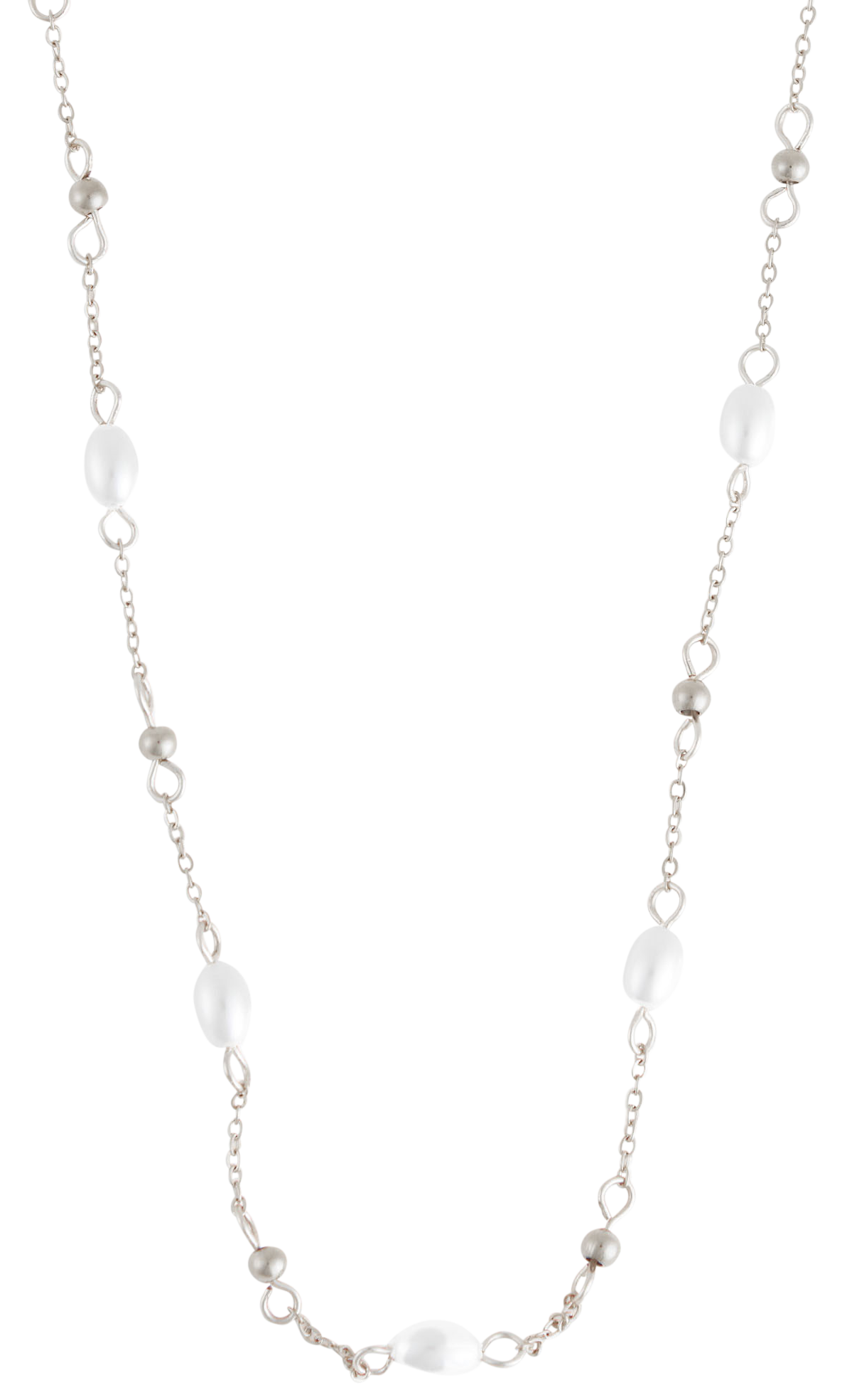 Image of Howard's Narelle Silver Waterproof Pearl and Bead Station Necklace