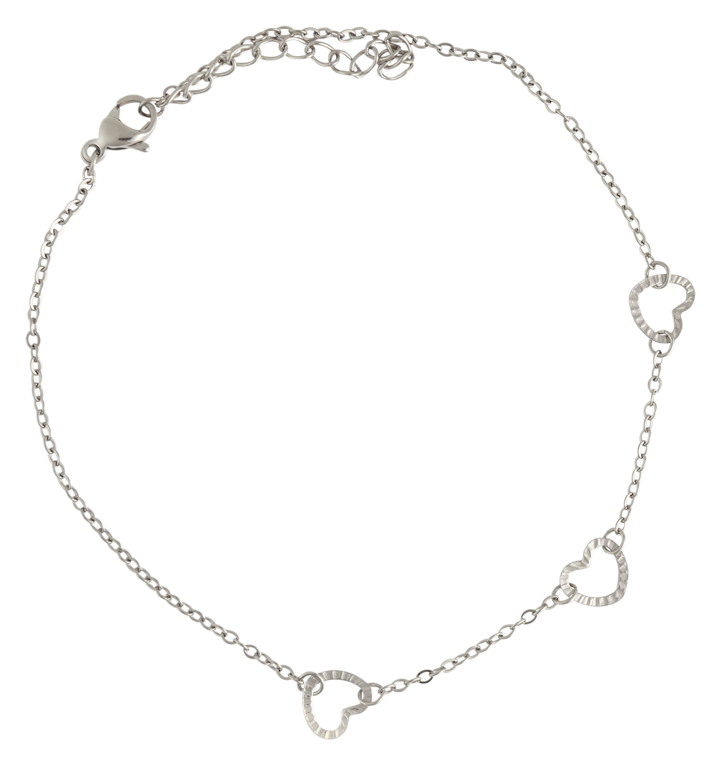 Image of Howard's Narelle Silver Waterproof Linked Heart Anklet