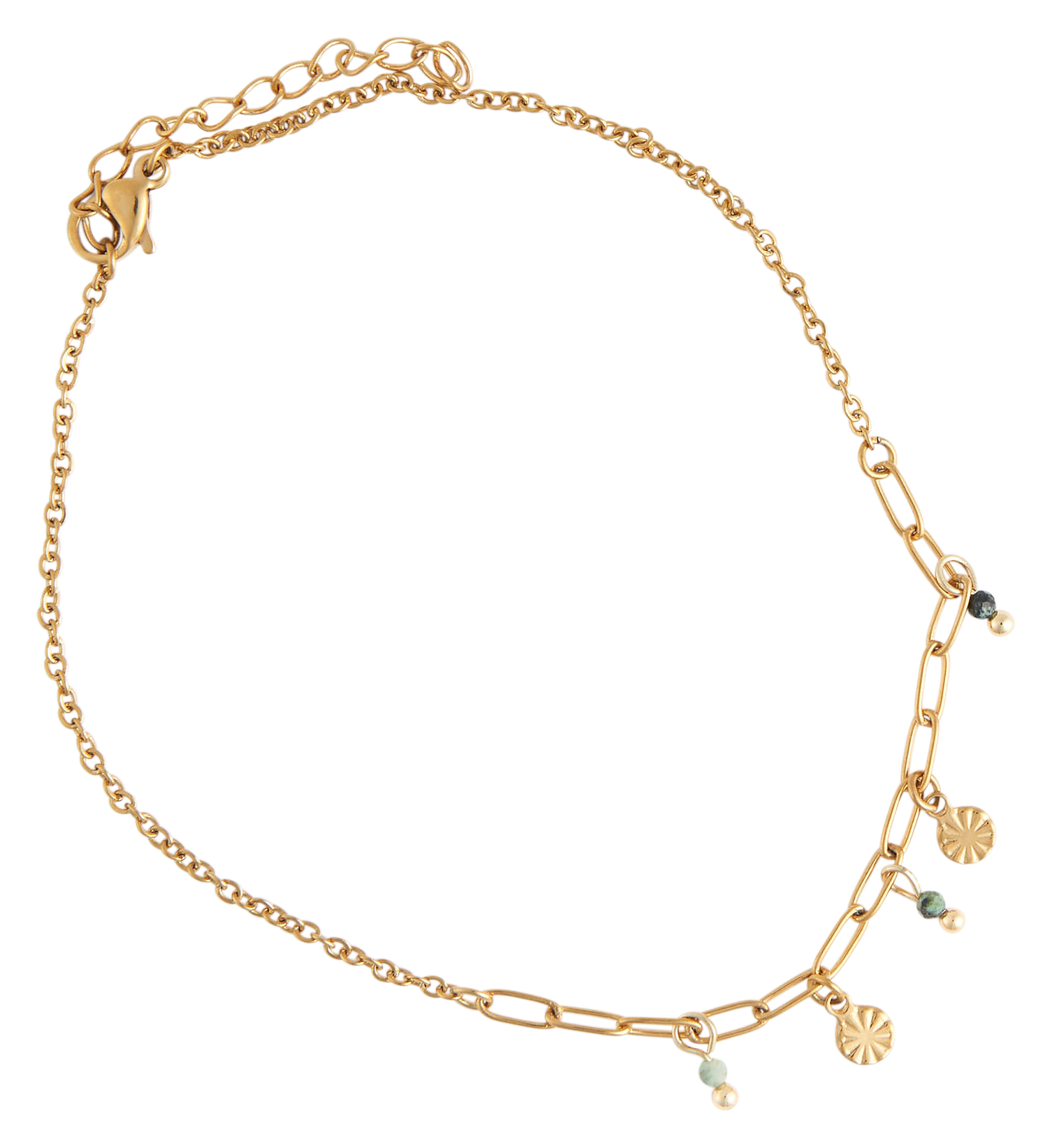 Image of Howard's Narelle Gold Waterproof Beaded Charm Anklet