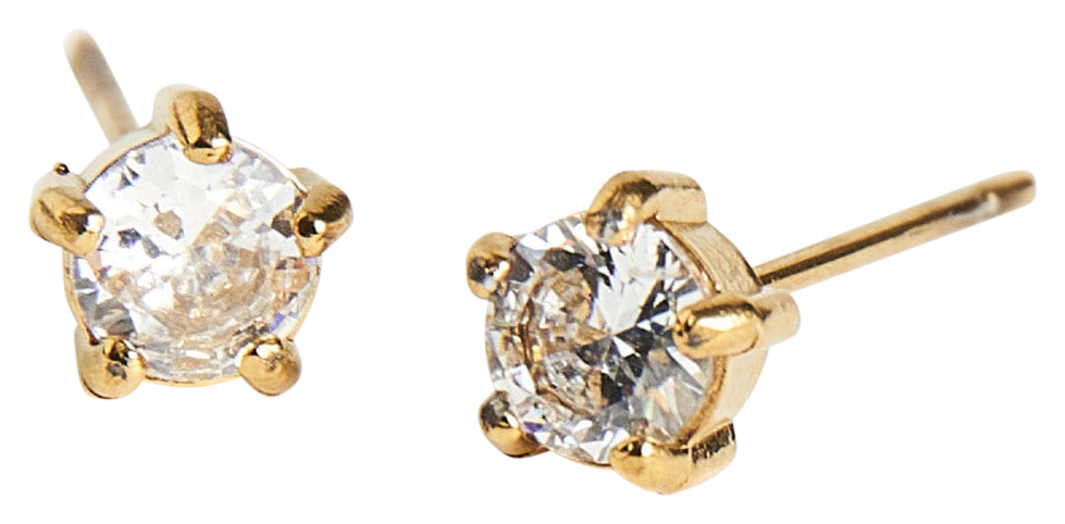 Image of Howard's Narelle Gold Waterproof 4mm Round Cubic Zirconia Stud Earrings